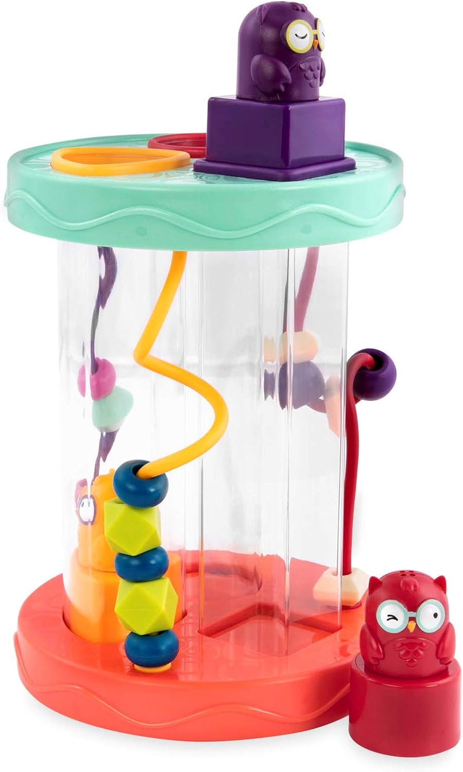 B. Toys Hooty-Hoo Owl Shape Sorter - Educational Baby Toy with Bead Maze & Whacky Sounds 1