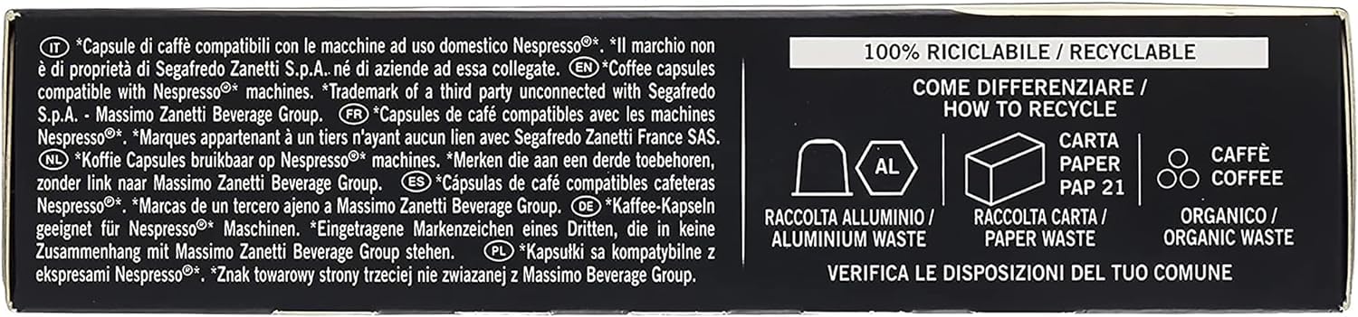 Segafredo Zanetti Intenso Coffee - 10 Nespresso® Compatible Capsules | Intensity 12 Dark Roast 5