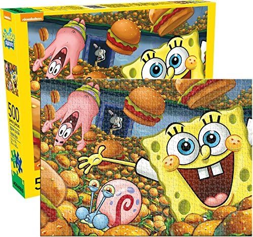 signs-unique Aquarius SpongeBob SquarePants Jigsaw Puzzle (500 Piece) - Licensed, Multi-Colored, 480mm x 350mm Completed Size