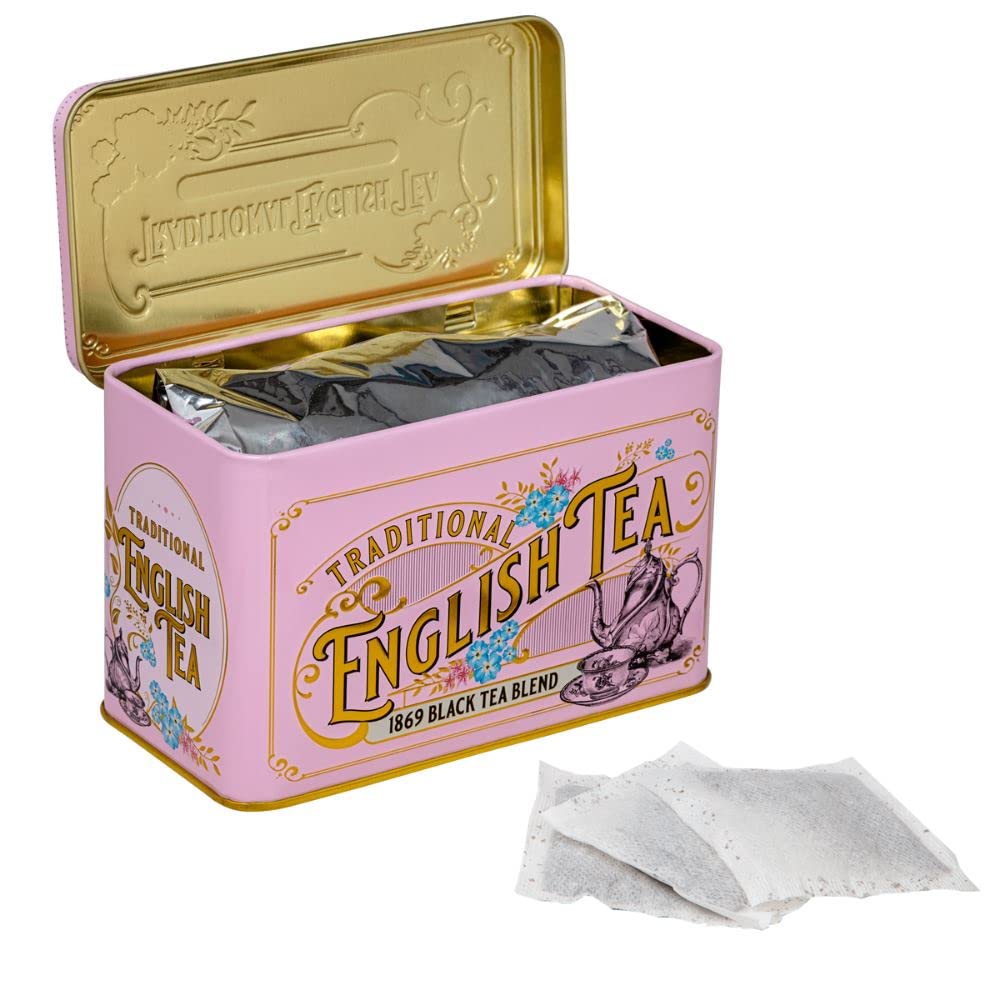 New English Teas Vintage Victorian Pink Tea Tin - 40 English Breakfast Teabags | 220g 3