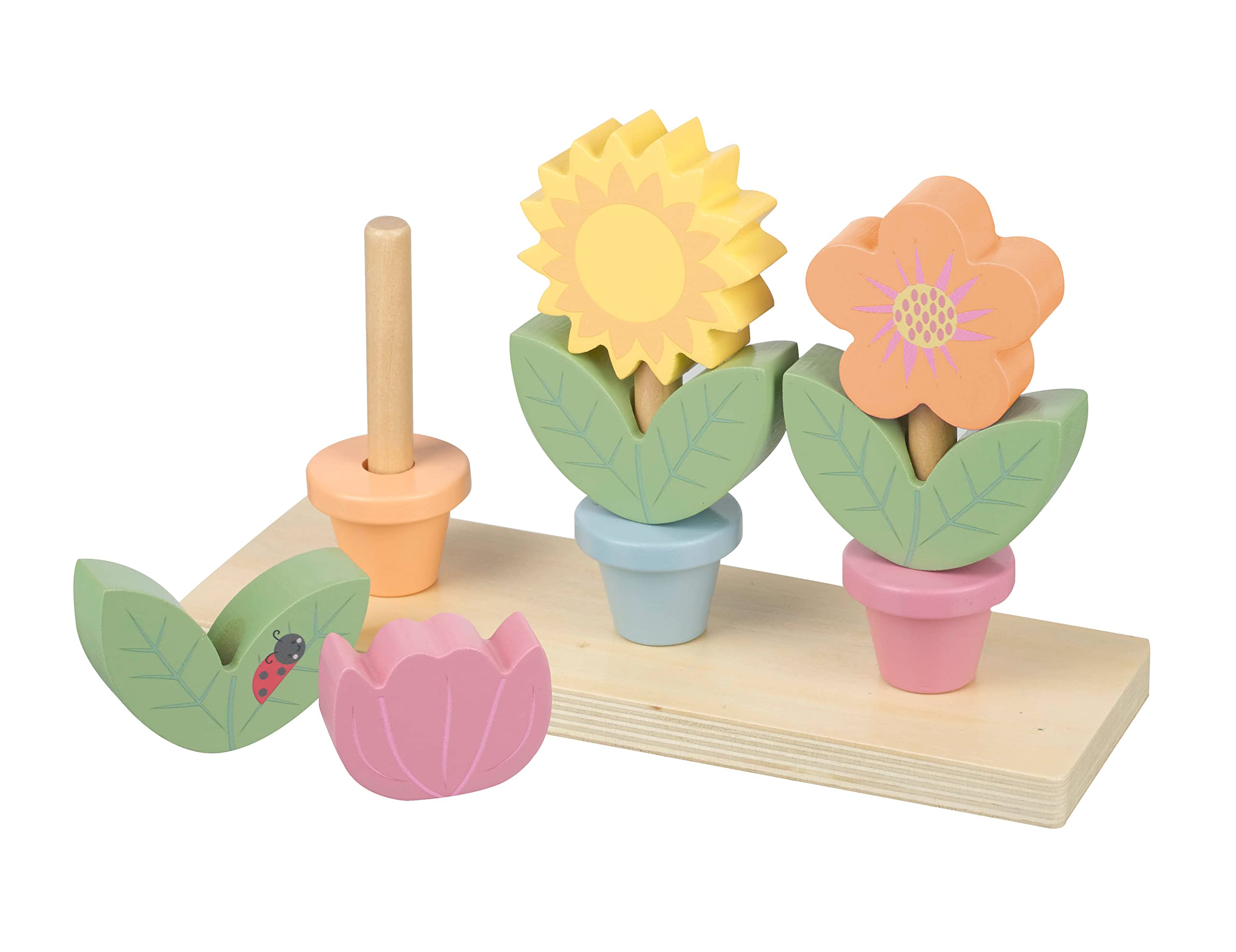 Orange Tree Spring Garden - Wooden Stacking Flower Pots | Toddler | Ages 18-60 Months