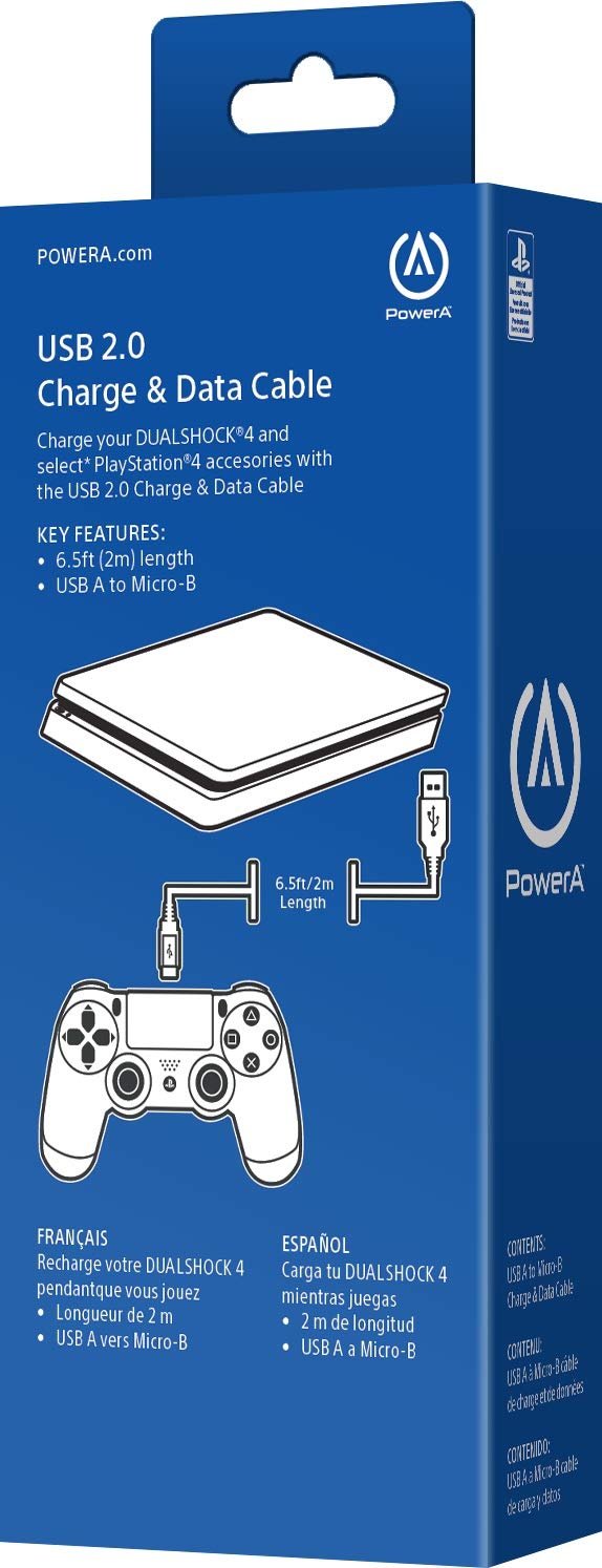 PowerA USB Charging Cable - 6.5 ft | Fast Charging | Official PS4 Licensed 2