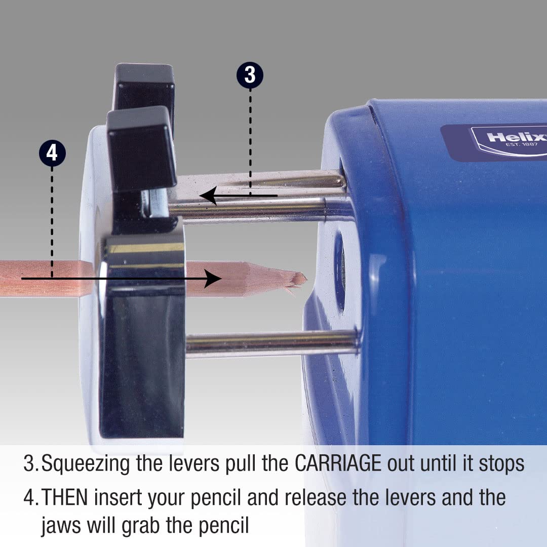 Helix Metal Desktop Pencil Sharpener - 5 Settings, Clamp Mount | Standard & Jumbo Pencils 4