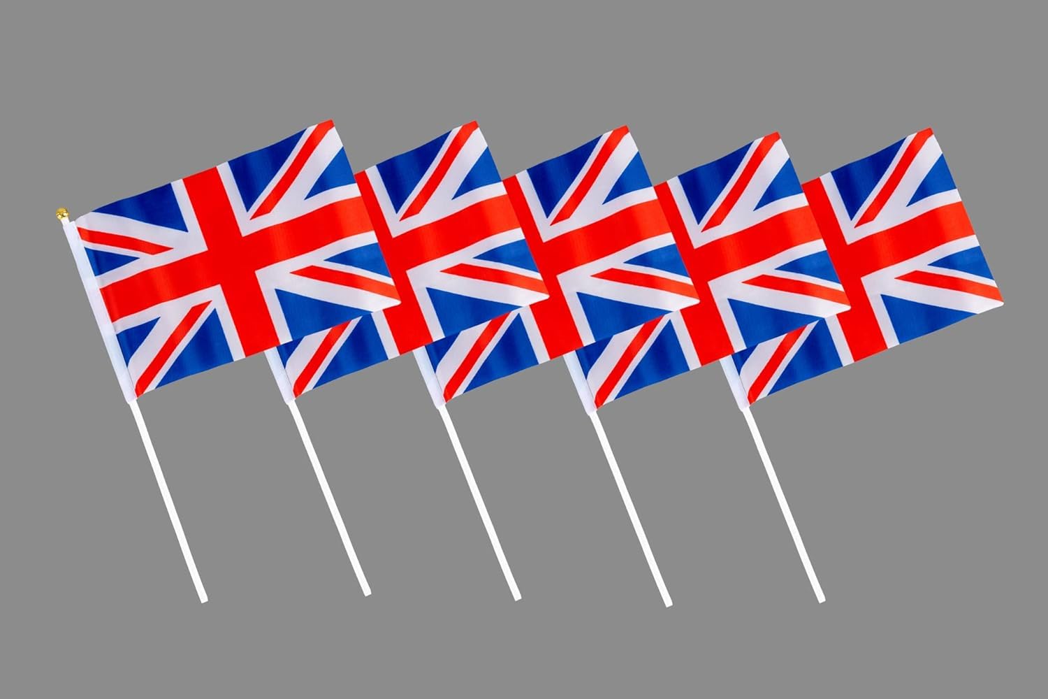 SHATCHI 6pcs Union Jack Hand Flags - 100% Polyester Waving Flags for Royal Events & Parties | 21cm x 14cm 8