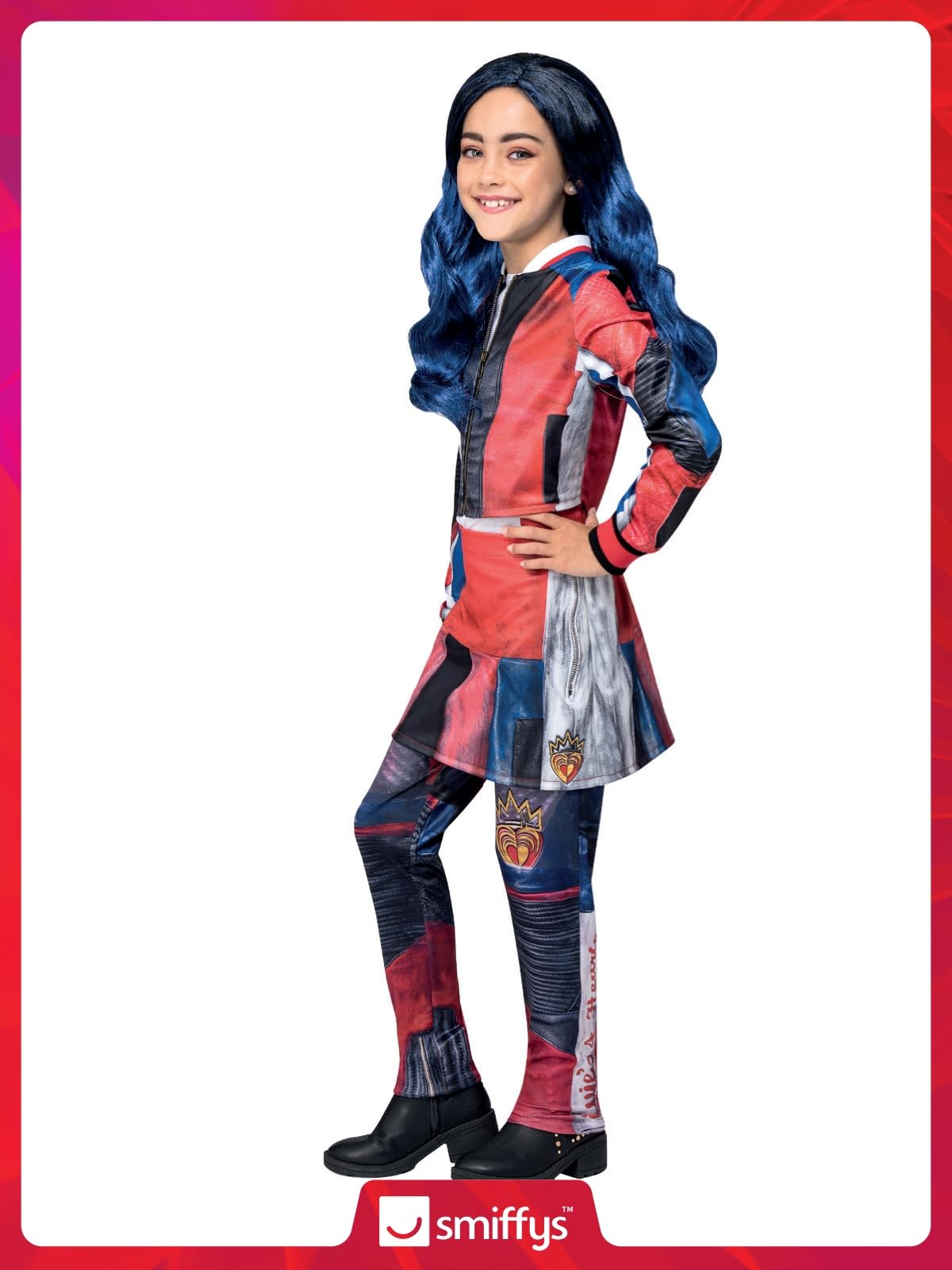 Smiffys Disney Descendants Evie Costume - Kids All-in-One Mock Jacket and Skirt 11