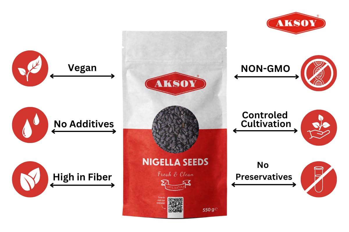 AKSOY Black Cumin Seeds (Nigella Sativa) - Premium Quality, Natural Spice | 550g 3