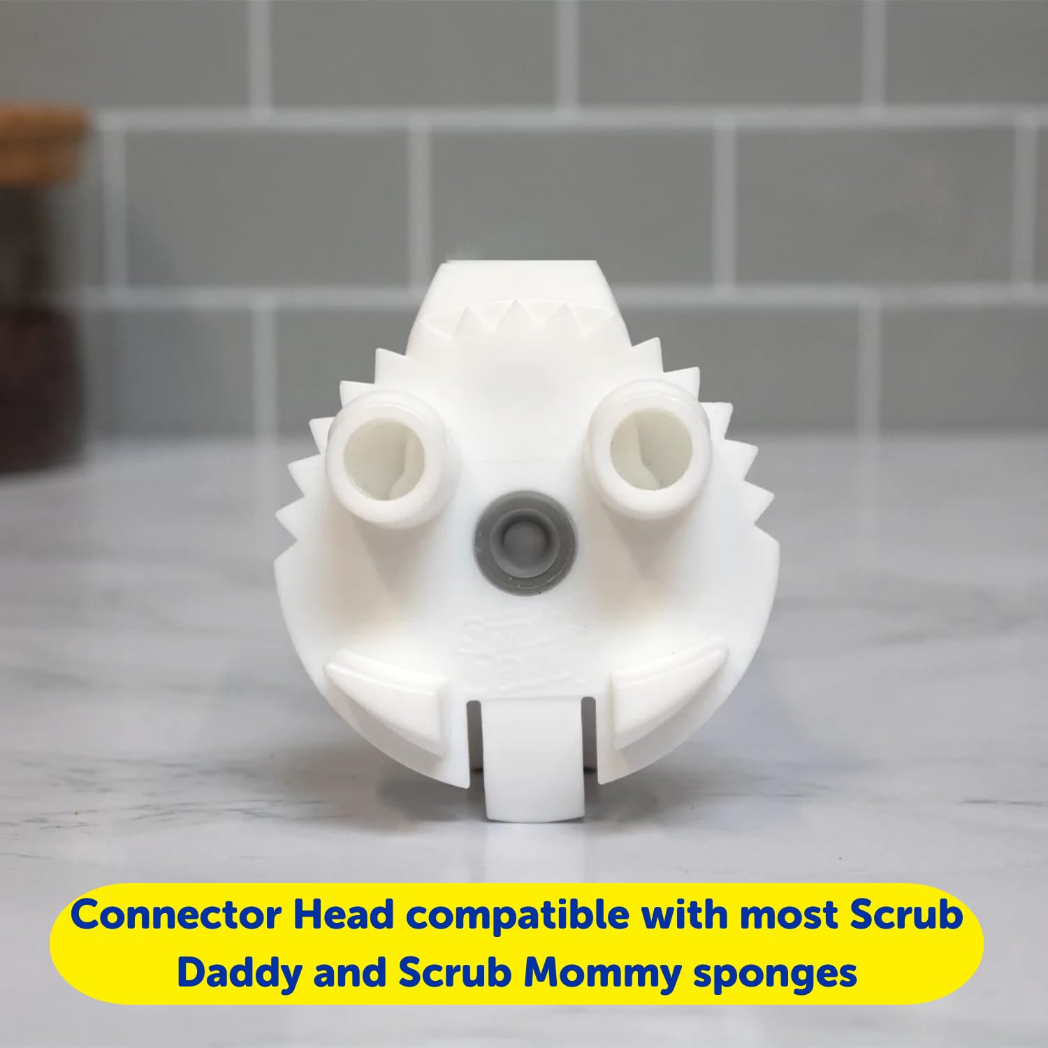 Scrub Daddy Dish Daddy Wand & Connector Head - Soap Dispensing Dish Brush with Texture-Changing Sponge, Built-in Scraper & Stand - Yellow 2