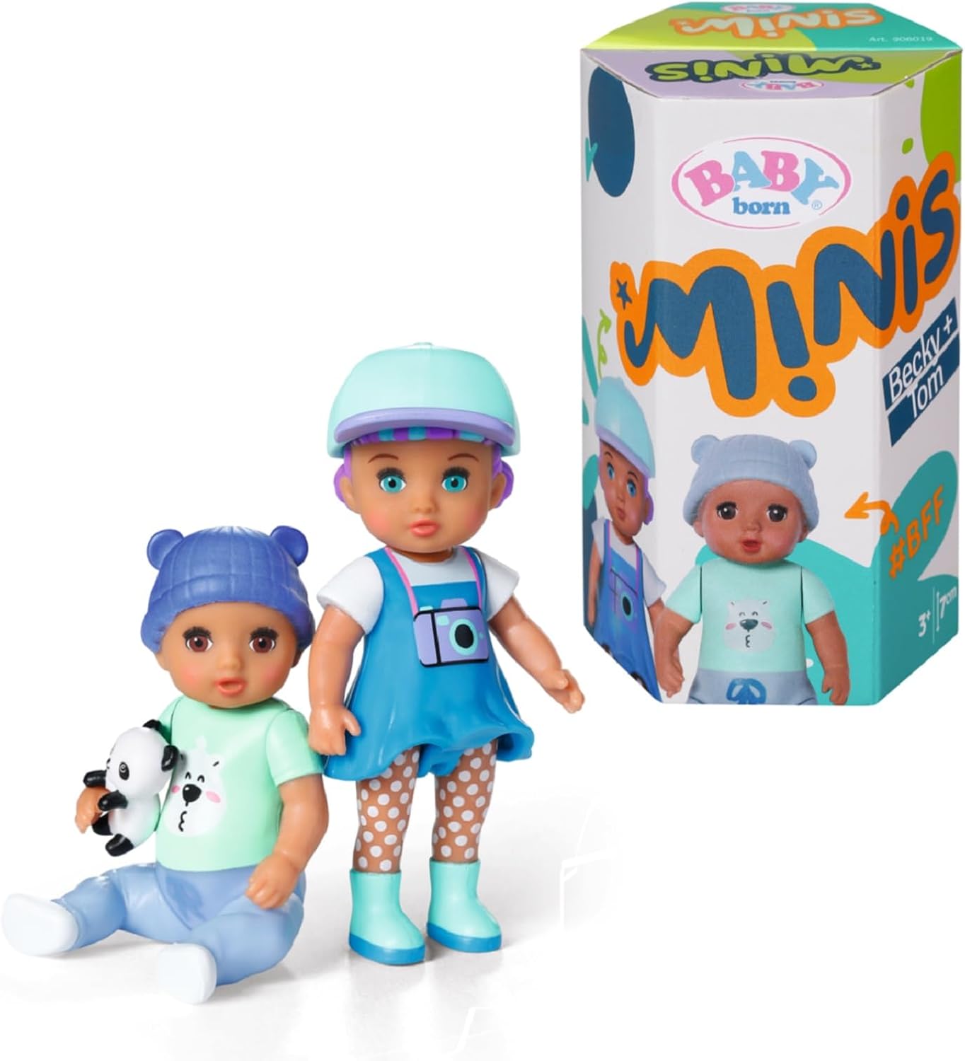 BABY born Minis Online Double Pack - Tom and Becky 906040 with Colour Changing Hats & Accessories 1