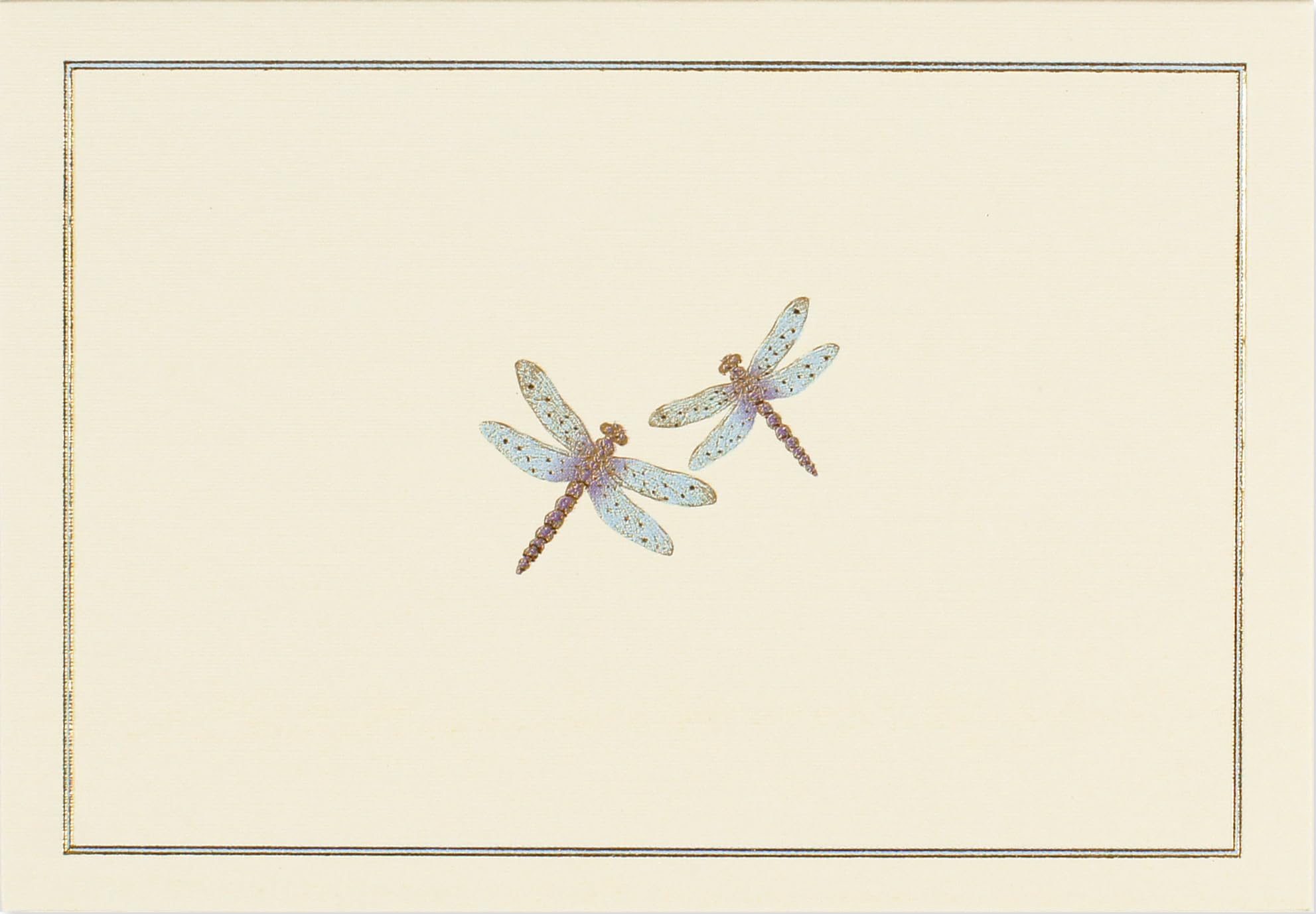 Peter Pauper Press Blue Dragonflies Note Card Set - 14 Cards & 15 Envelopes | Linen Finish