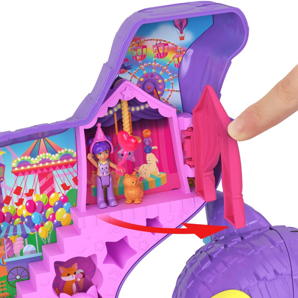 Polly Pocket Celebration Kitty Playset with 2 Micro Dolls & 23 Accessories - Ages 4+ 16