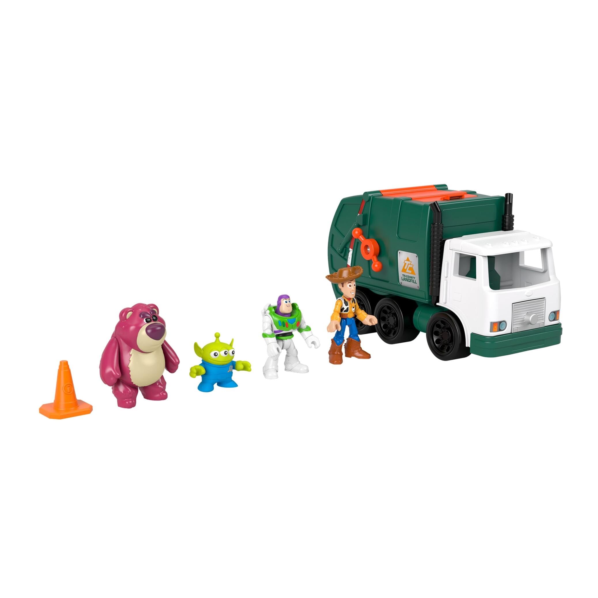 Fisher-Price Imaginext Disney and Pixar Toy Story Garbage Truck Playset with Woody, Buzz Lightyear, Lotso, and Alien Figures