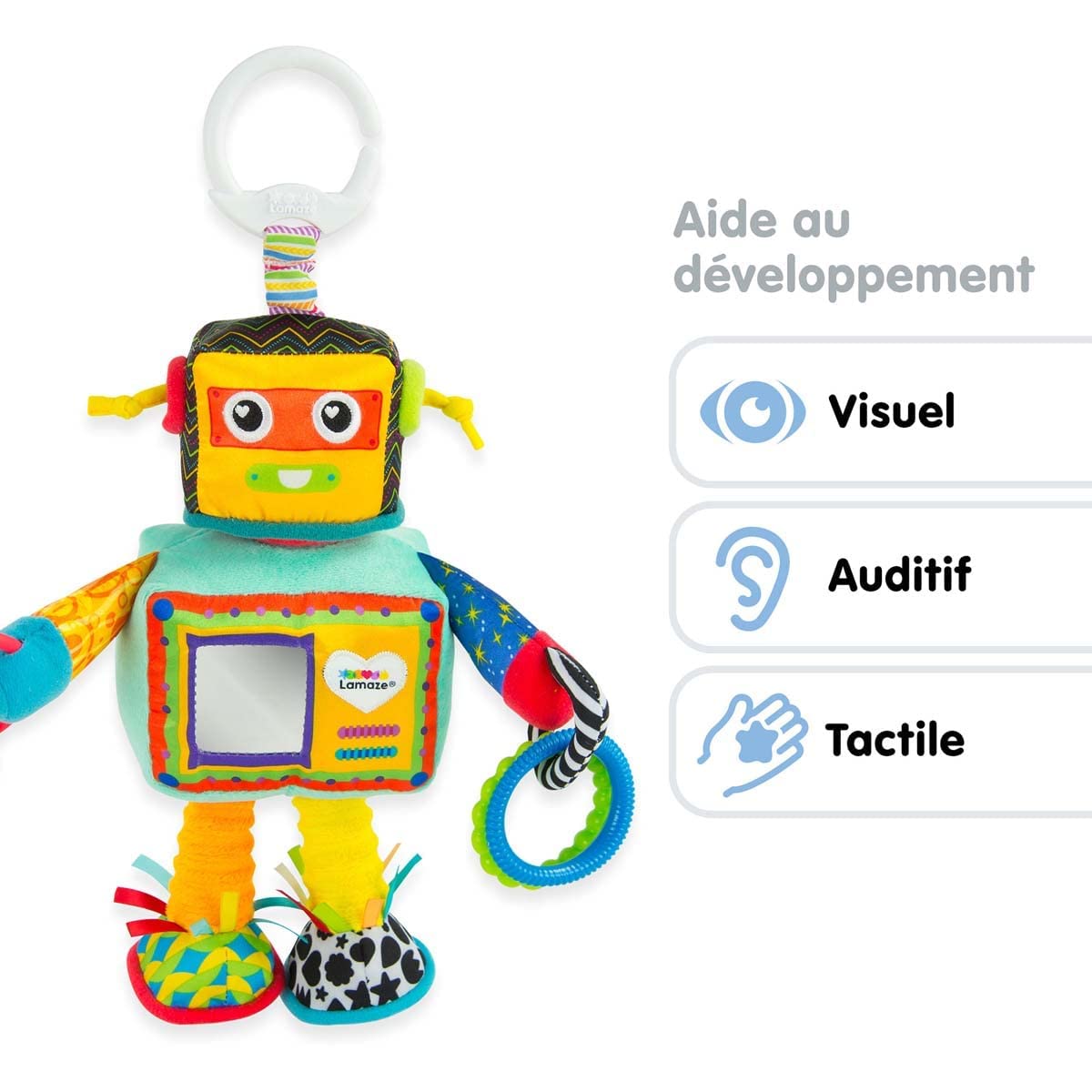 Lamaze Rusty the Robot - Sensory Toy for Babies 0-6 Months with Twistable Head & Clip 3