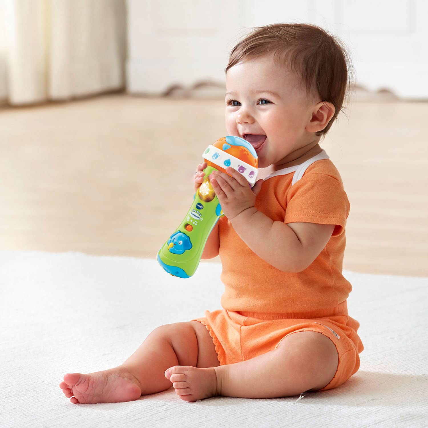 VTech Sing Along Microphone for Kids - Amplified Voice Effect | Animal Sounds | Ages 1-3+ 5