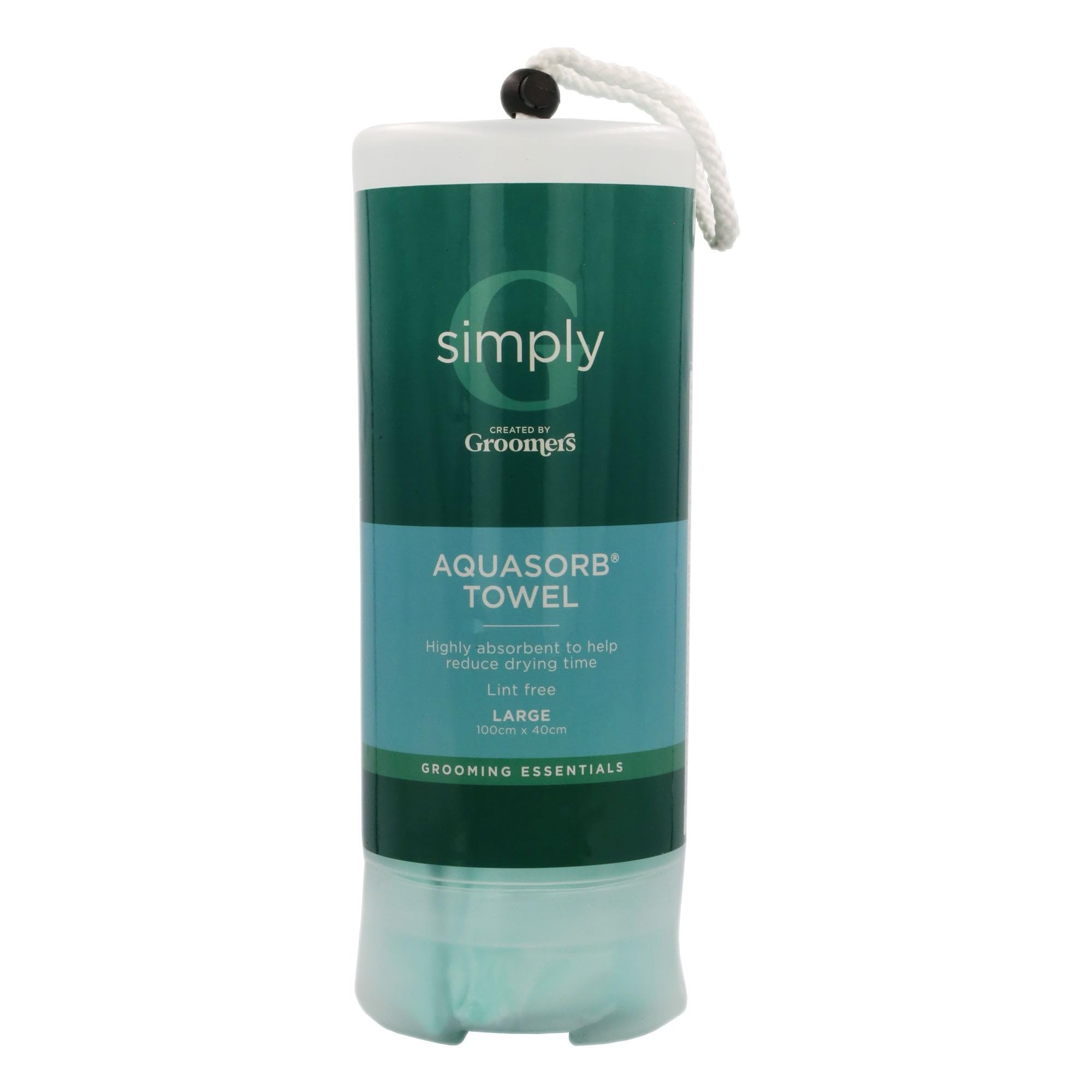 Groomers Aquasorb Pet Towel Large - Super Absorbent Microfibre Chamois | 1000x400mm | Green 1