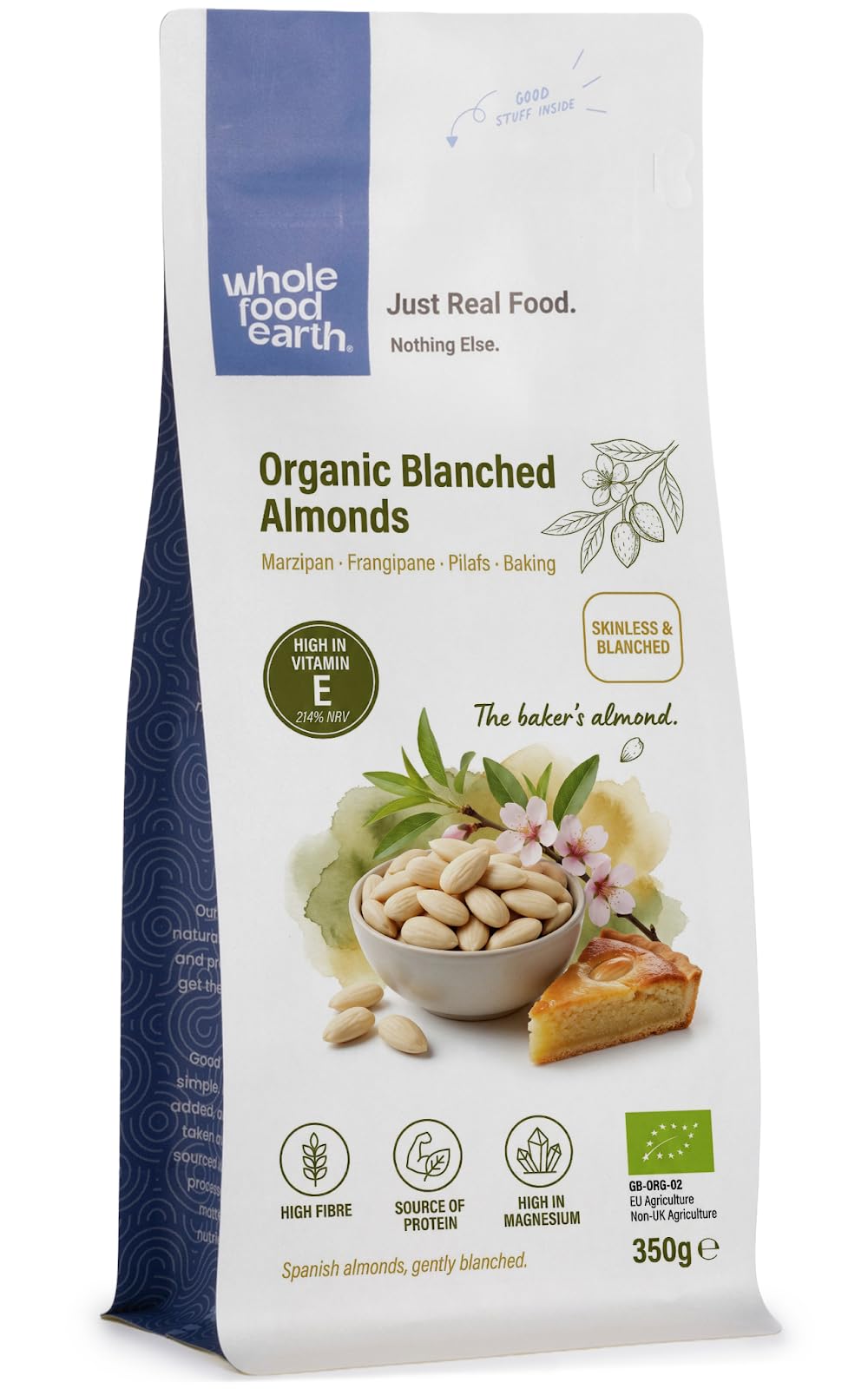 Wholefood Earth Organic Blanched Almonds - 350g
