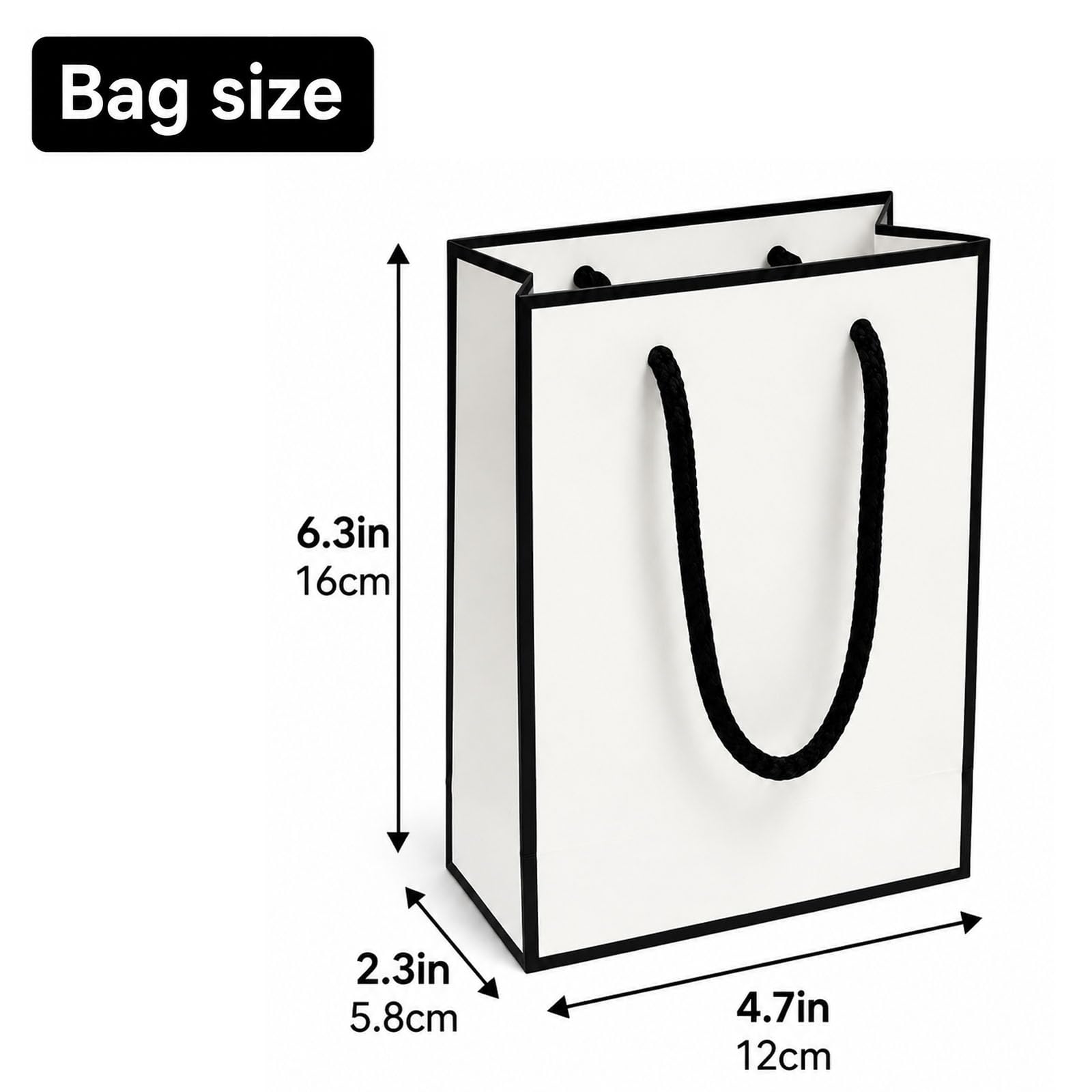 Admygo Premium Black & White Jewelry Gift Box Set with Matching Bag | 7x9x3cm Box