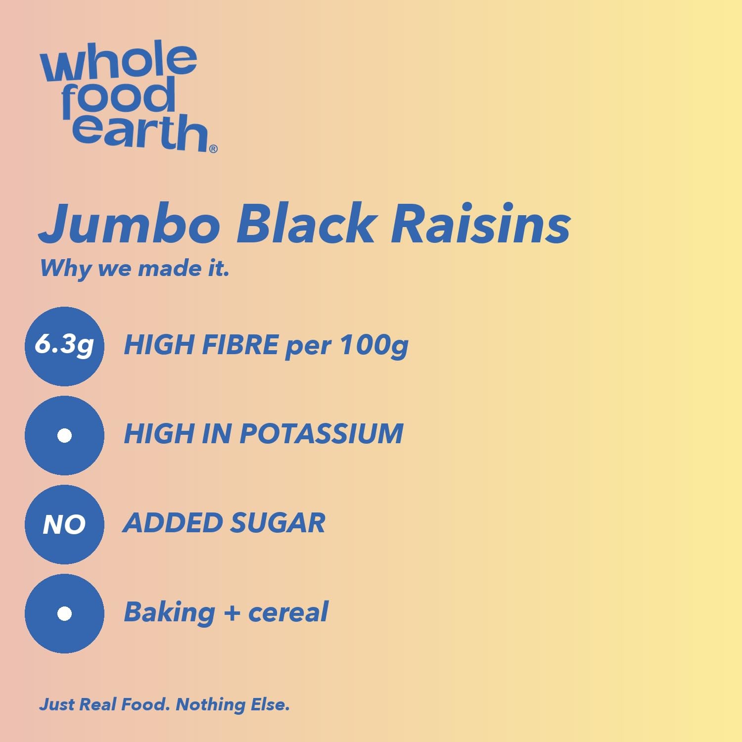 Wholefood Earth Jumbo Black Raisins - 1 kg Pack | High Fibre | GMO Free 6