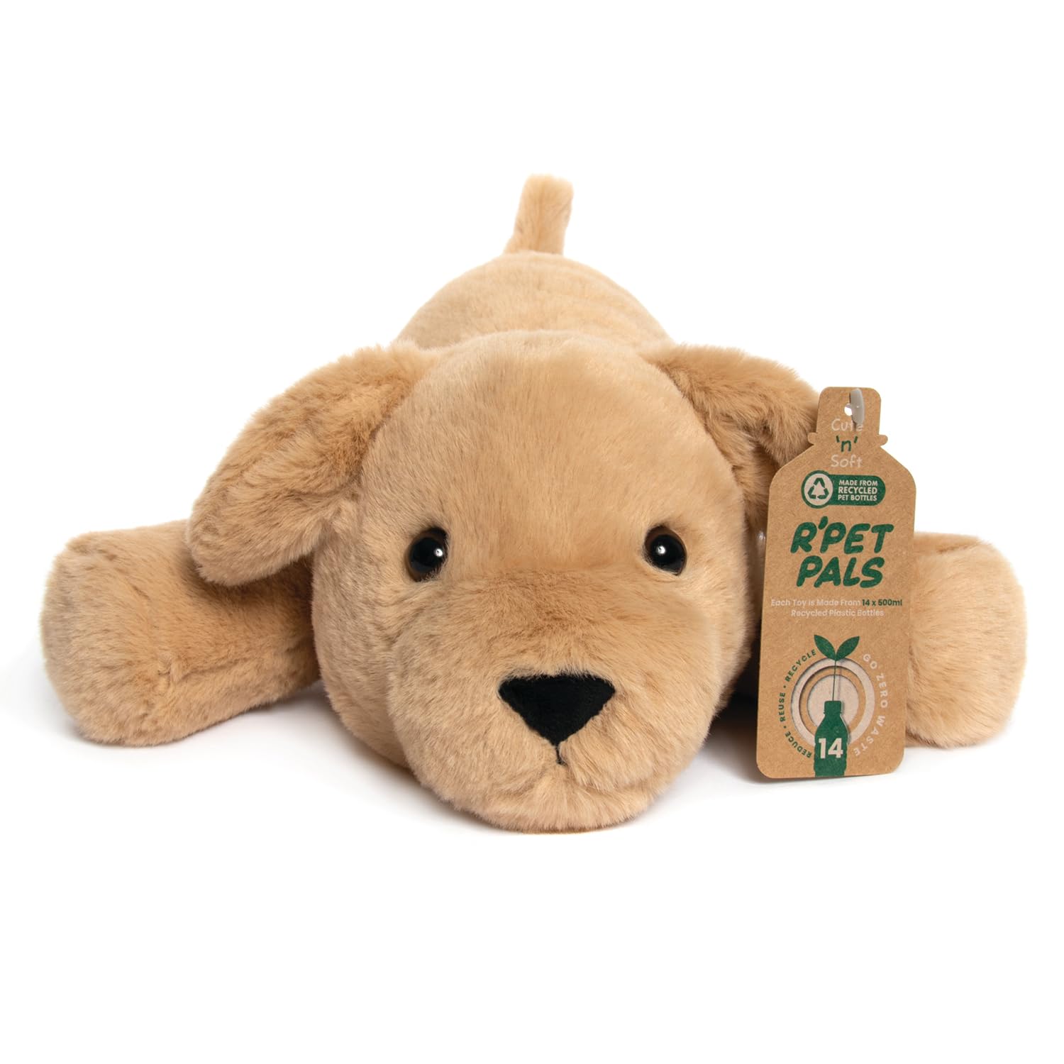 Lesser & Pavey RPET Pals Muttley Laying Dog Teddy for Kids 0-6 Years