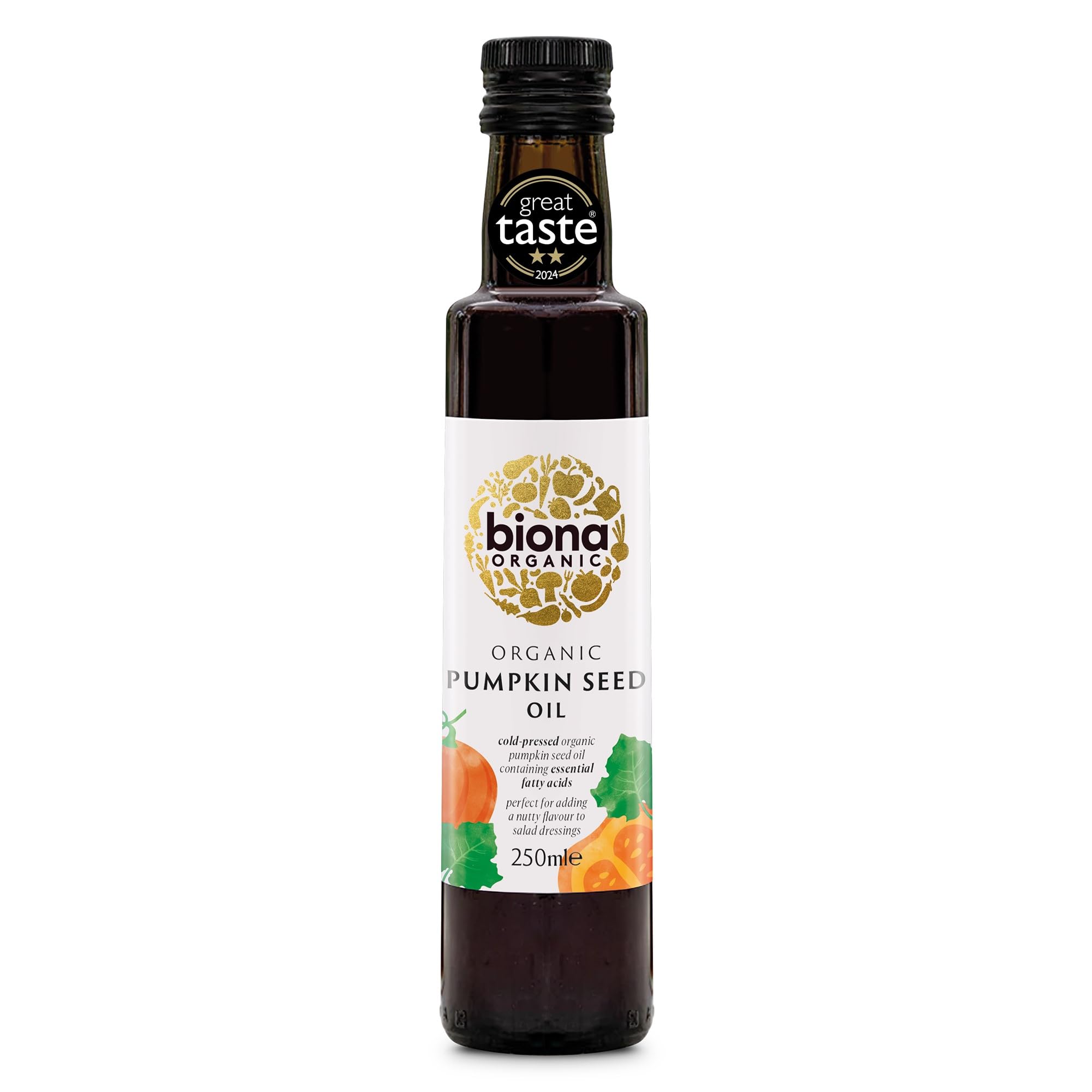 Biona Organic Pumpkin Seed Oil - Cold Pressed | 250 ml | Great Taste Award Winner 2024 1