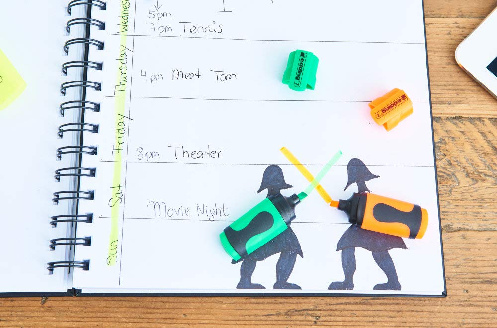 edding 7 Mini Highlighter - 5 Pack Neon Colours | Chisel Nib | Water-Based Ink 3