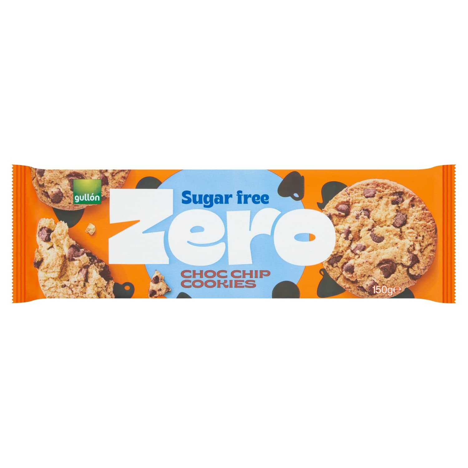 Gullon Zeroh Sugar Free Chocolate Chip Cookies - 150g Pack | High Fibre | Palm Free 1