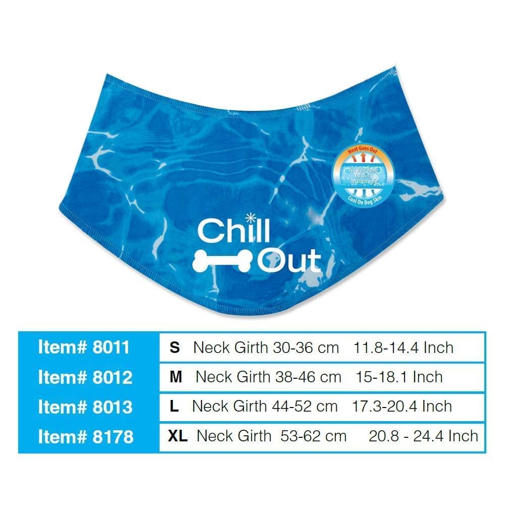 ALL FOR PAWS Chill Out Dog Cooling Bandana - Medium, Blue, Cotton