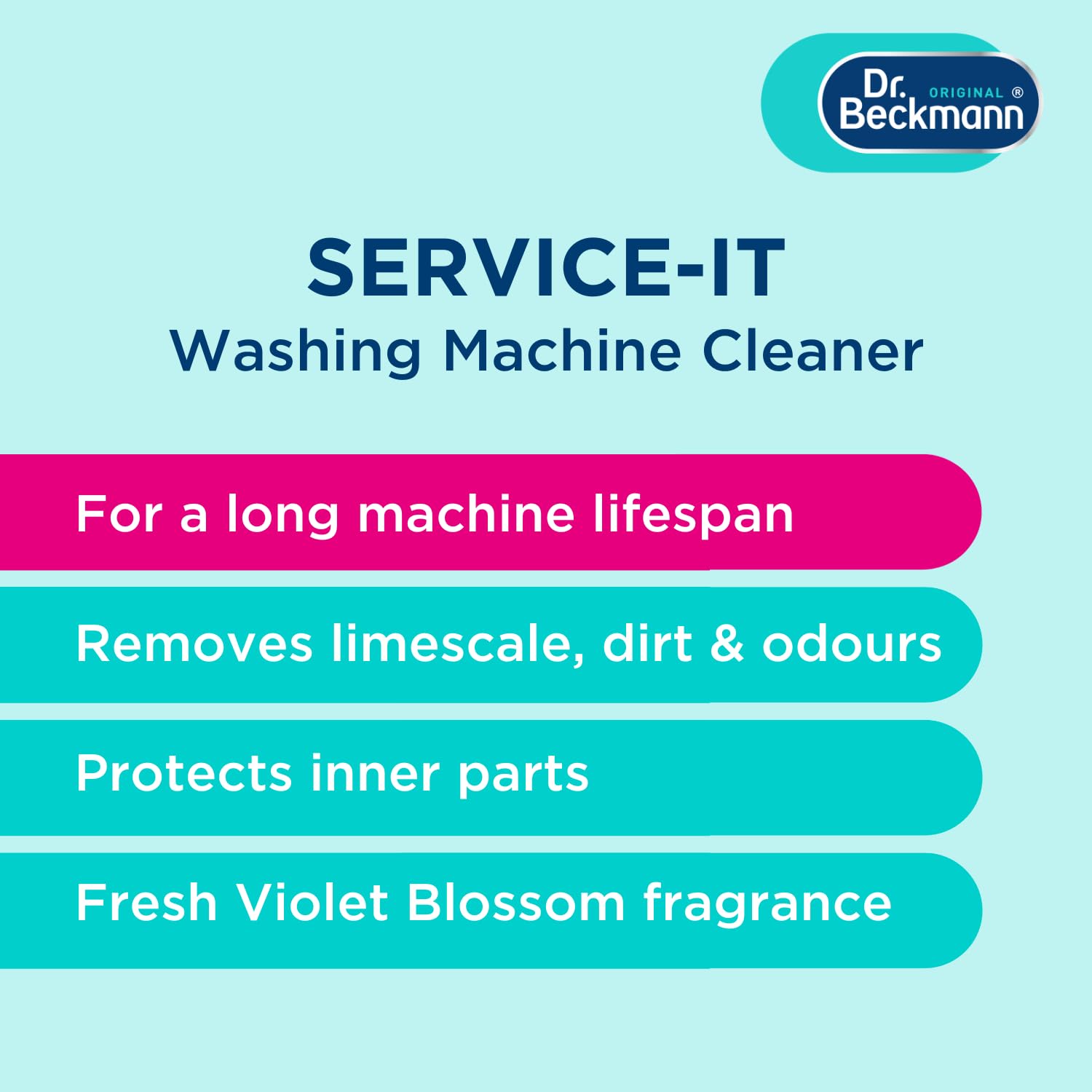 Dr. Beckmann Service-it Washing Machine Cleaner - Removes Limescale & Odours | 250 ml Liquid