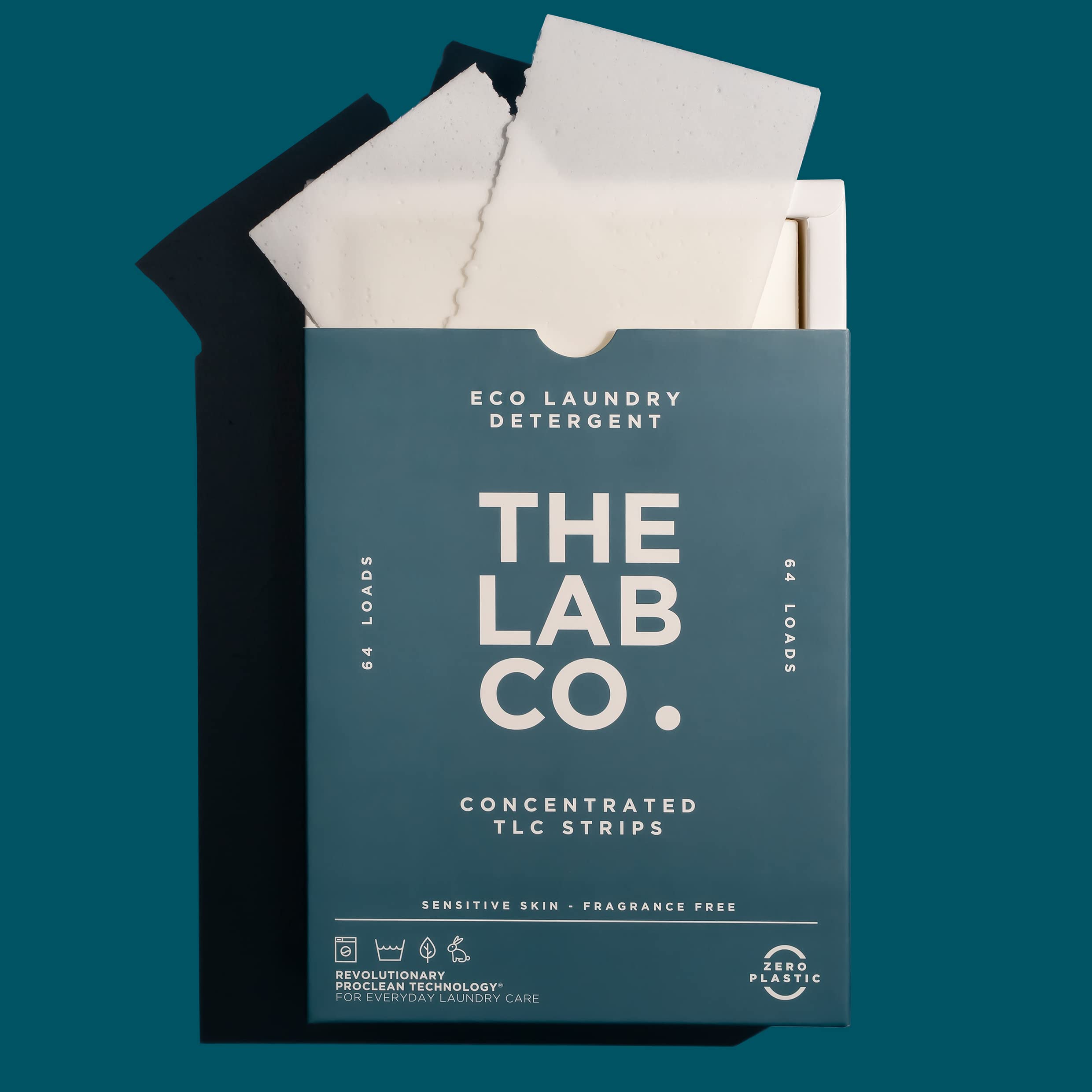 The Lab Co. - TLC Laundry Detergent Strips (64 Loads, Fragrance Free, Plastic-Free) 3