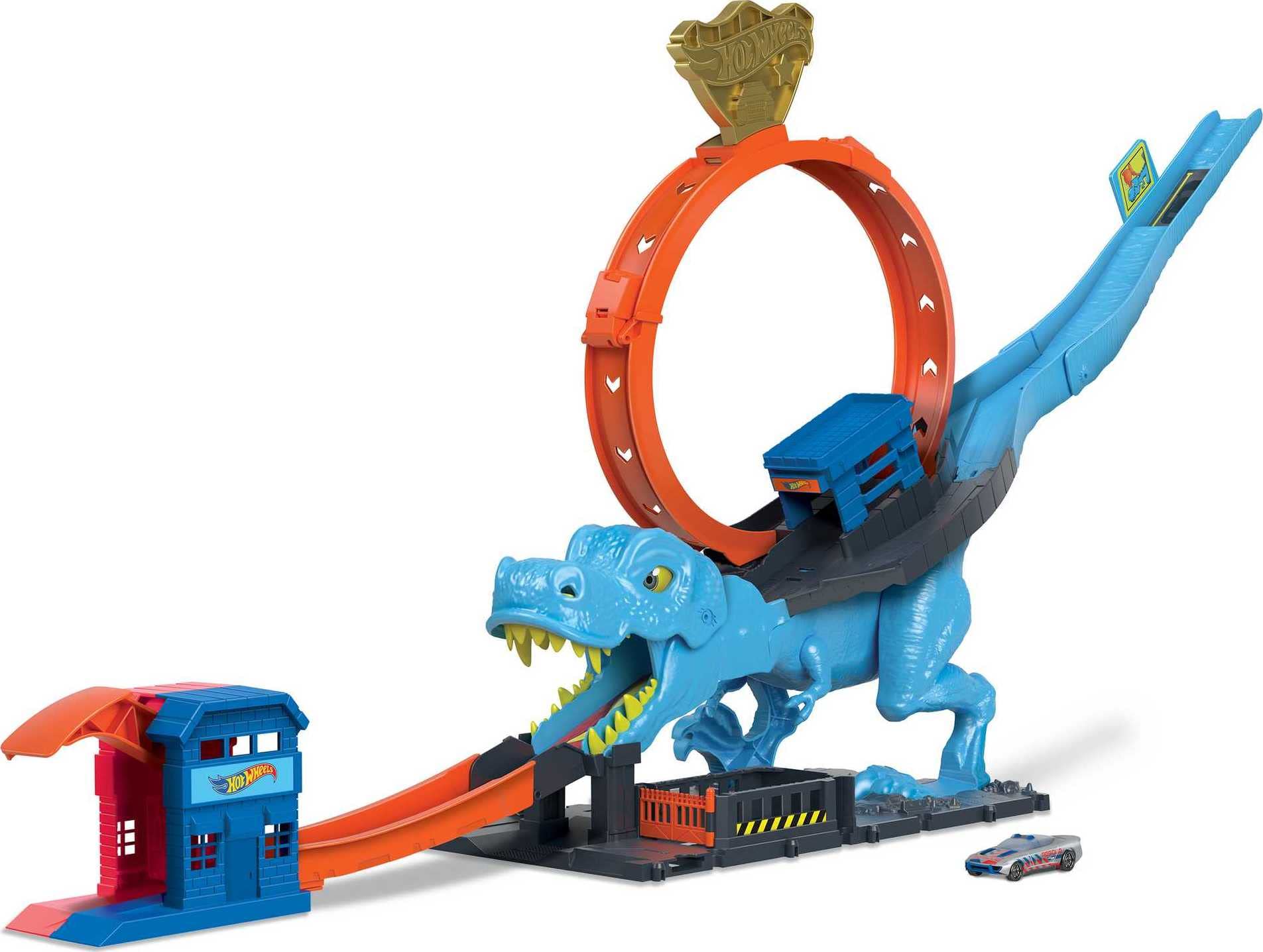 Hot Wheels City Racetrack - T-Rex Chomp Down Loop Stunt | Includes 1 Car | Ages 4+ 1