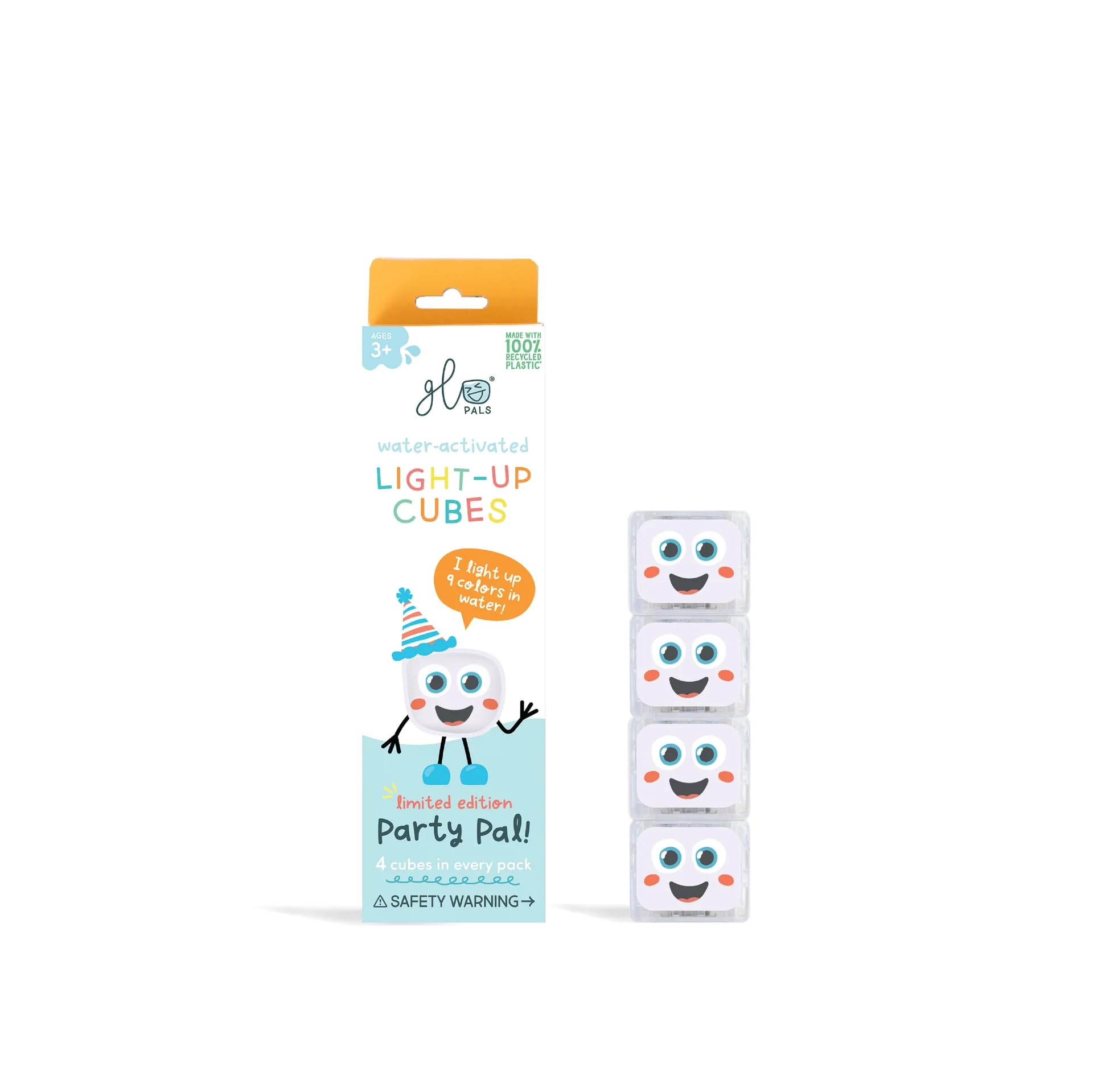 Glo Pals Water-Activated Light-Up Sensory Bath Toy Cubes - Party Pack | 4 Count | Ages 3+ 1