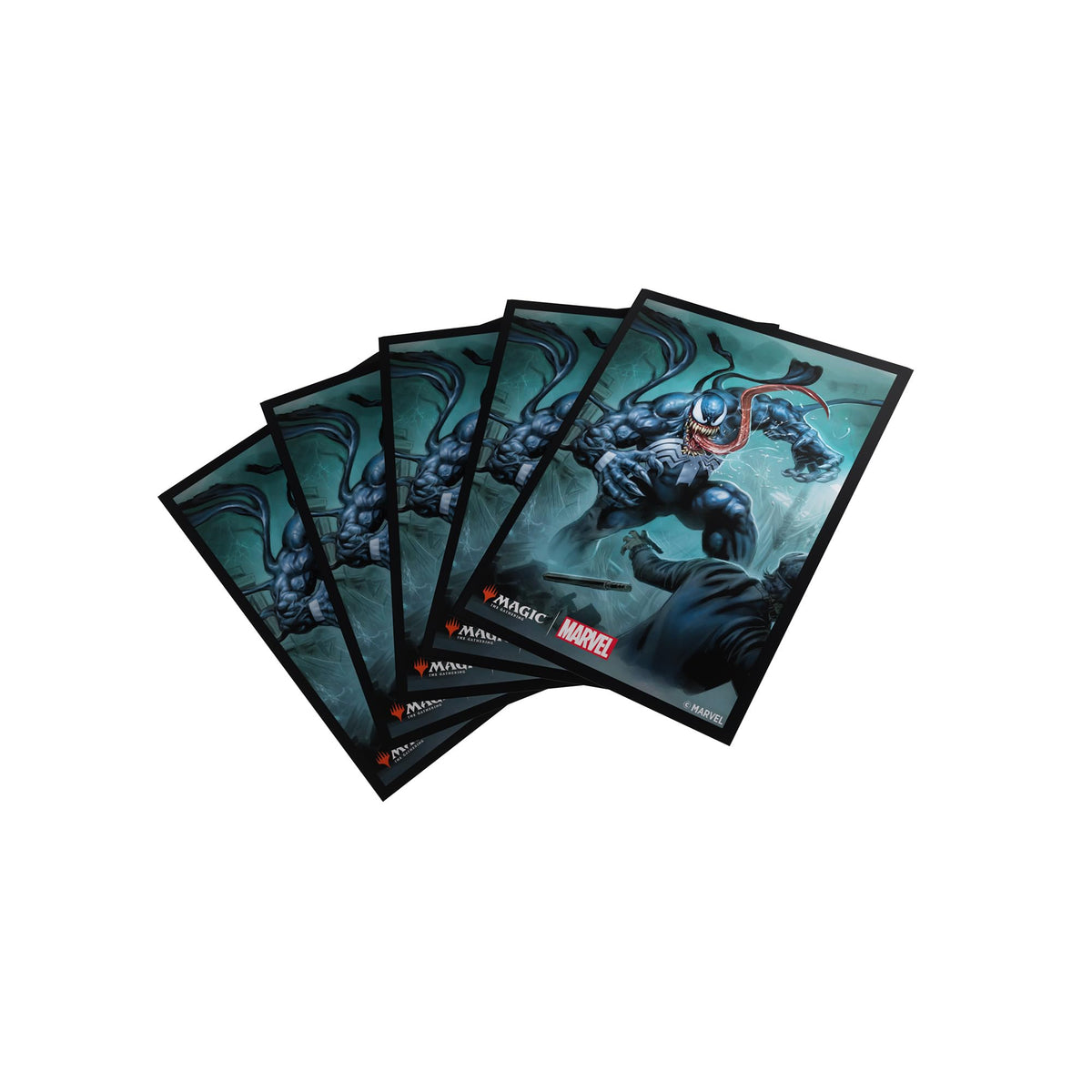 Gamegenic Premium Art Sleeves - Venom Motif | 105 Count | Matte Back/Clear Front