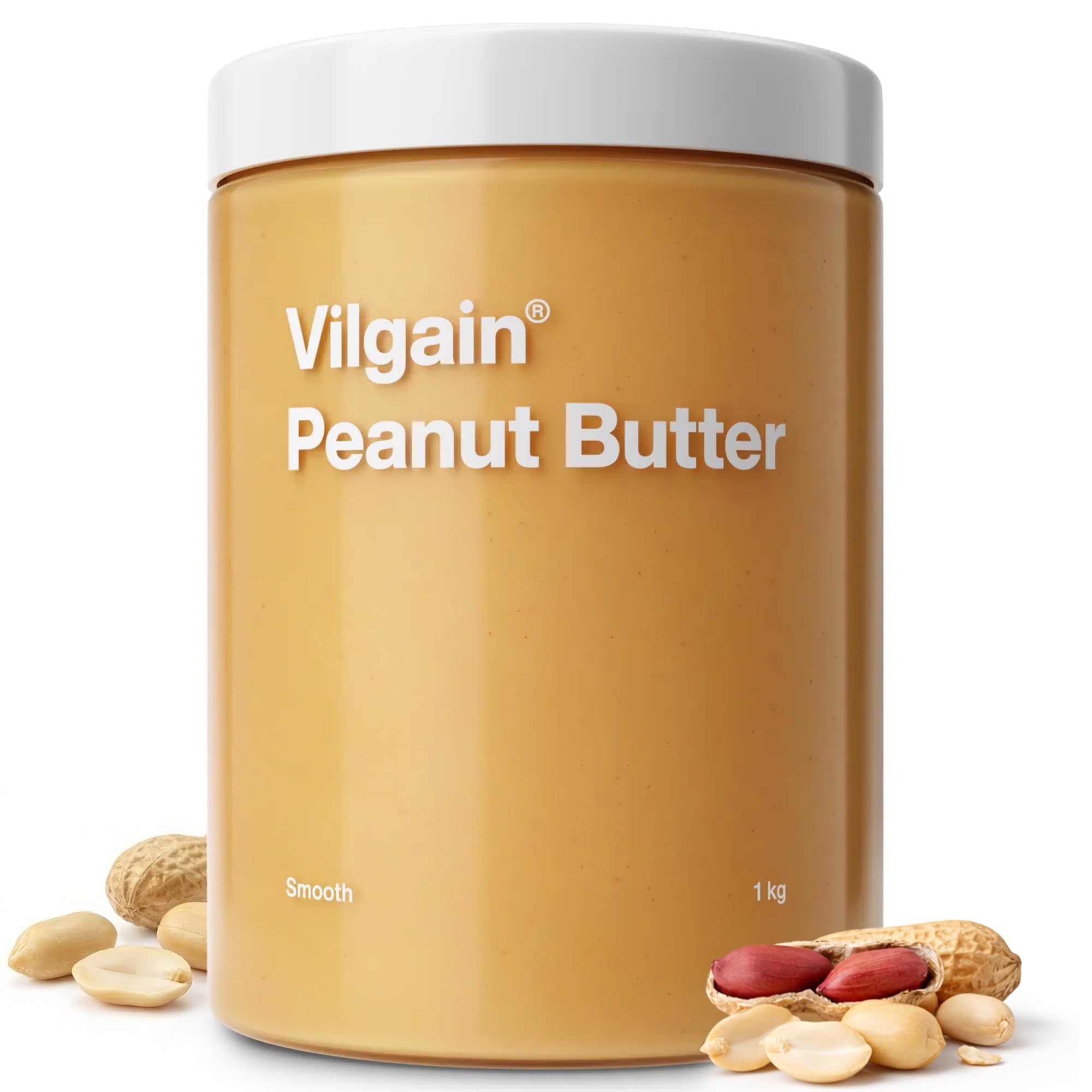 Vilgain 100% Peanut Butter Smooth - 1000g | High Protein (25g/100g) | No Added Sugar or Palm Oil 1