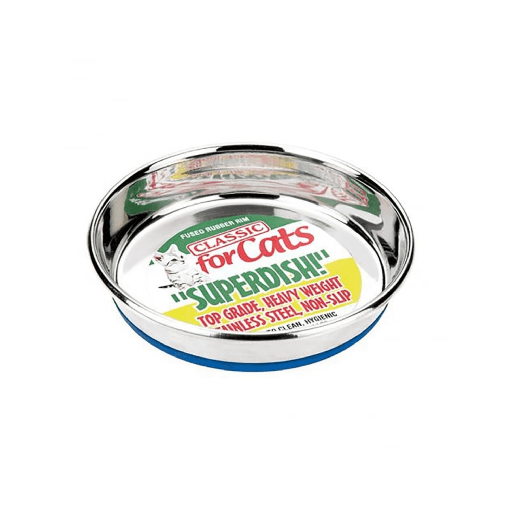 CLASSIC Pet Products Superdish - Stainless Steel Cat & Dog Bowl | 500ml Capacity | Non-Slip Rim