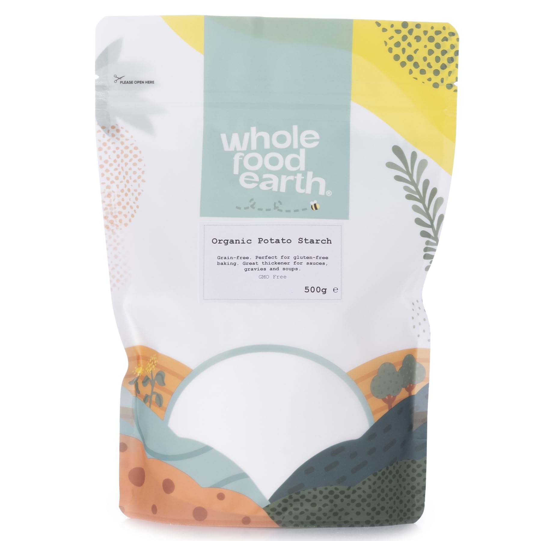 Wholefood Earth Organic Potato Starch - Natural Thickener & Stabiliser | 500g | Vegan, GMO Free