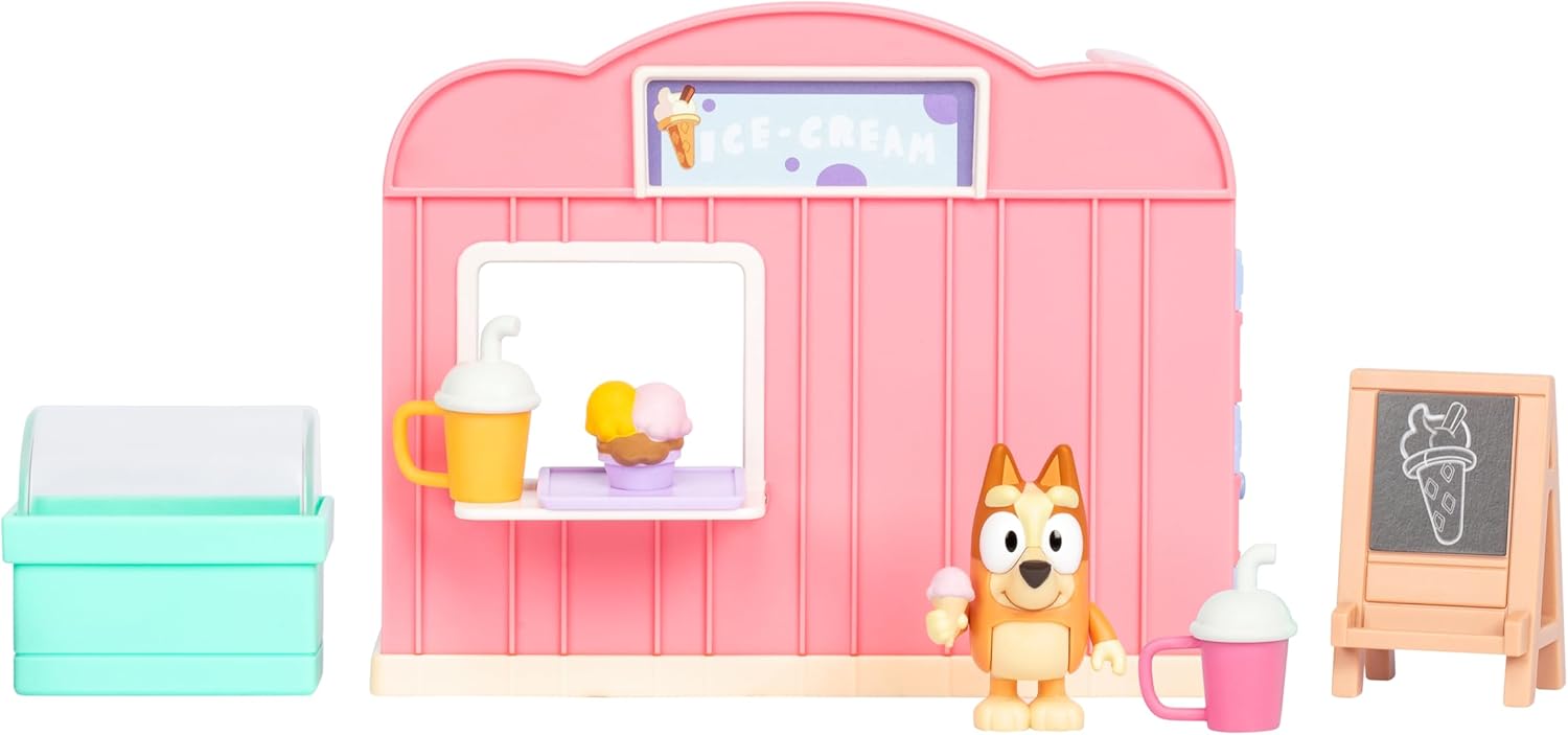 BLUEY Ice Cream Shop Playset with Bingo Figure - Imaginative Play for Kids
