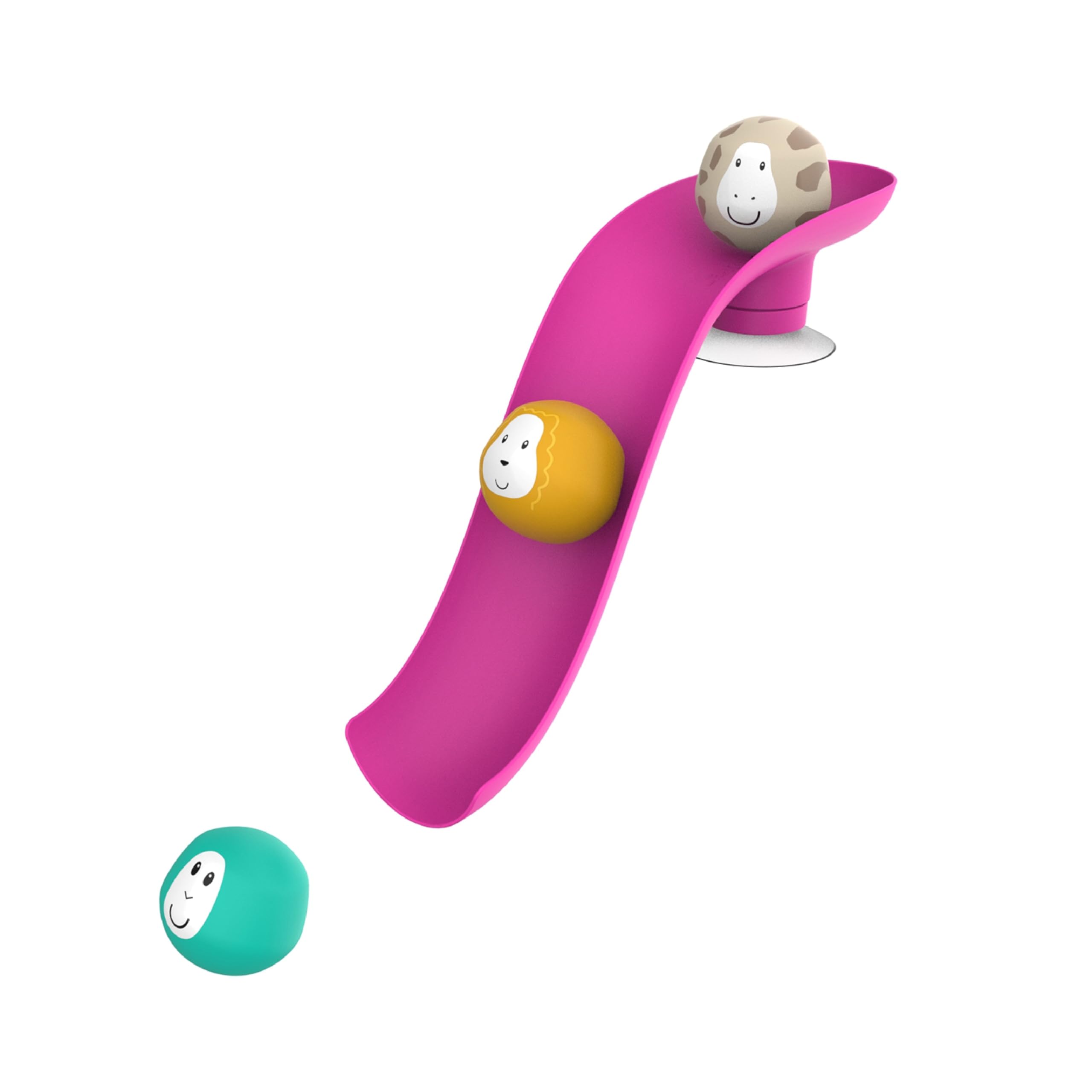 Matchstick Monkey Bathtime Slide Set - Antimicrobial Baby Bath Toy with 3 Animal Rocks, 12 Months+ 1