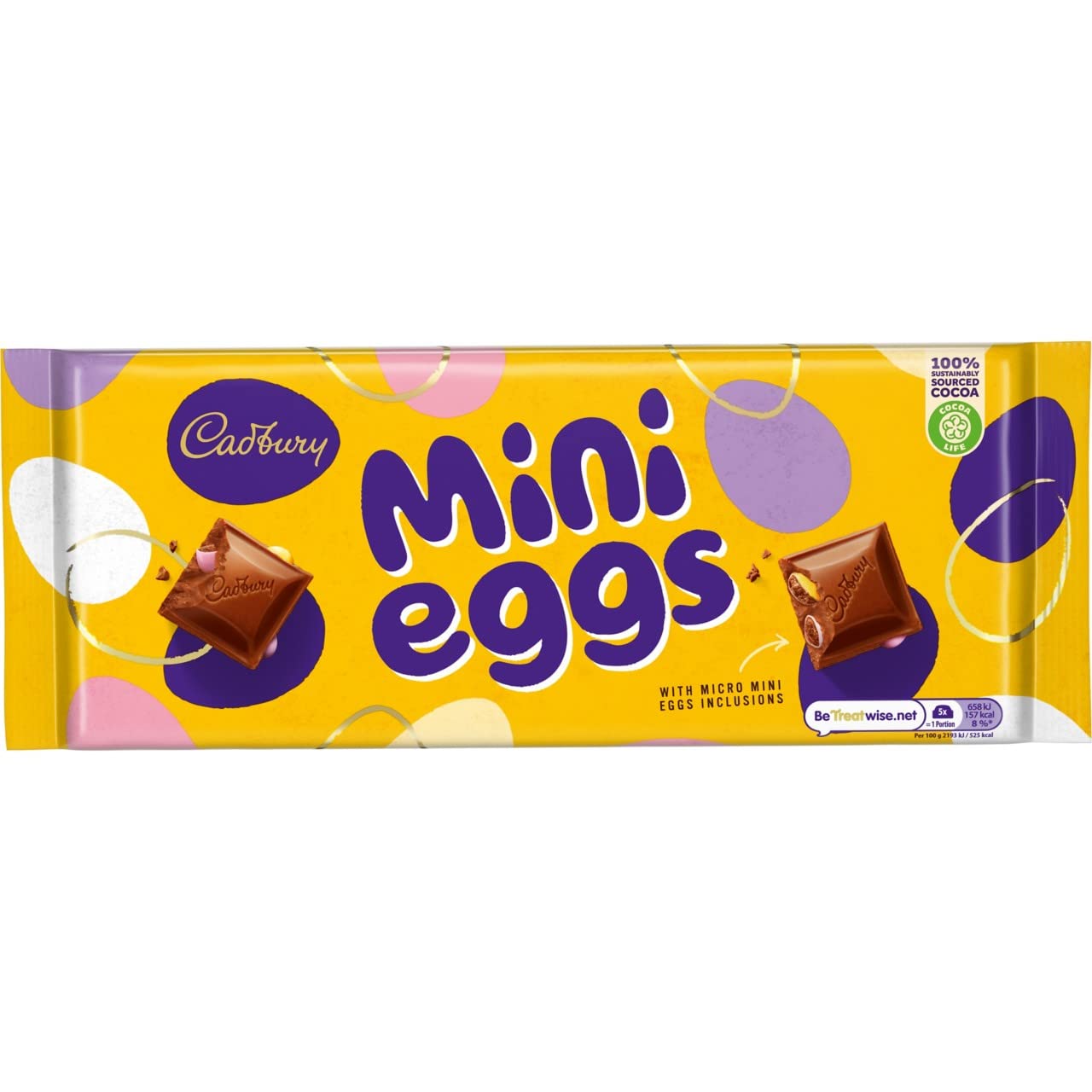 Cadbury Easter Mini Eggs Chocolate Bar - Milk Chocolate with Crunchy Inclusions | 360g
