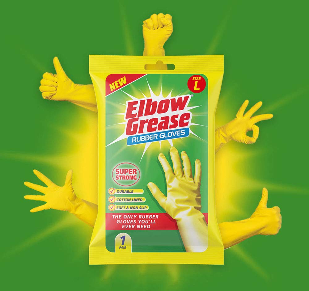 Elbow Grease Rubber Gloves - Super Strong & Durable | Cotton Lined | Size L (Pack of 1) 5