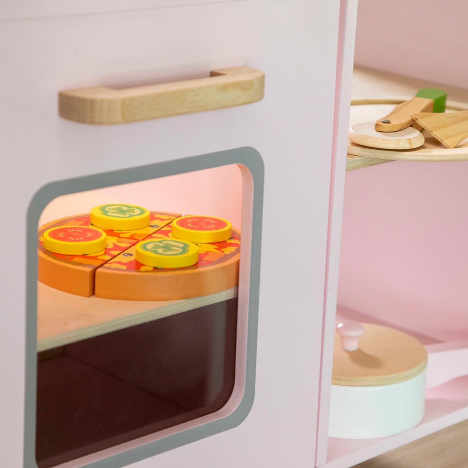 Woet Wooden Pretend Play Cutting Pizza Vegetable Toy | EN71 Safe | Ages 2+ | Model 10587 3