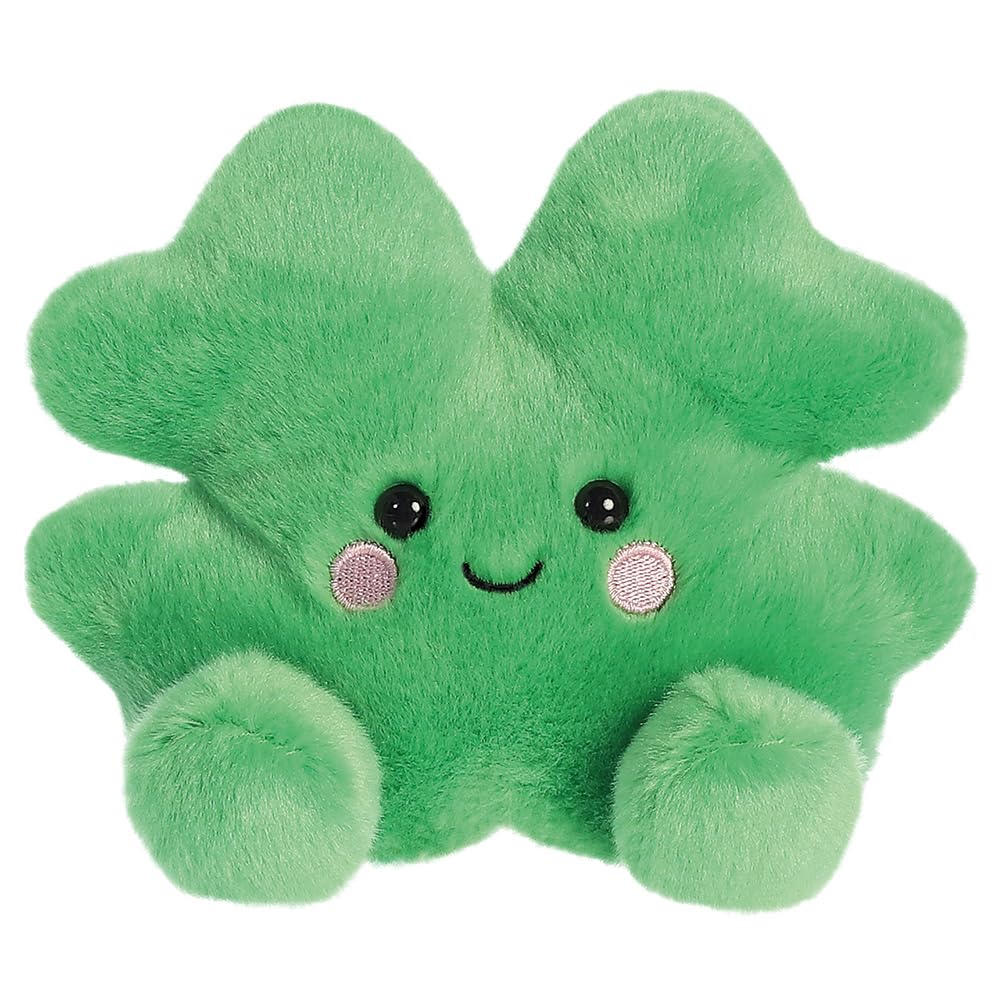 AURORA Palm Pals Chance Clover Stuffed Animal - 13cm Green Plush Toy | Collectible Series 1