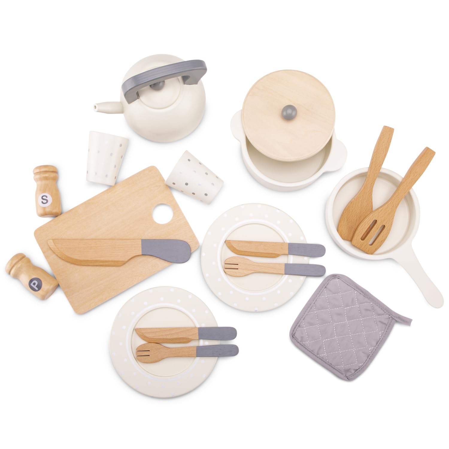 New Classic Toys Dinner Set for Kids - Wood Material