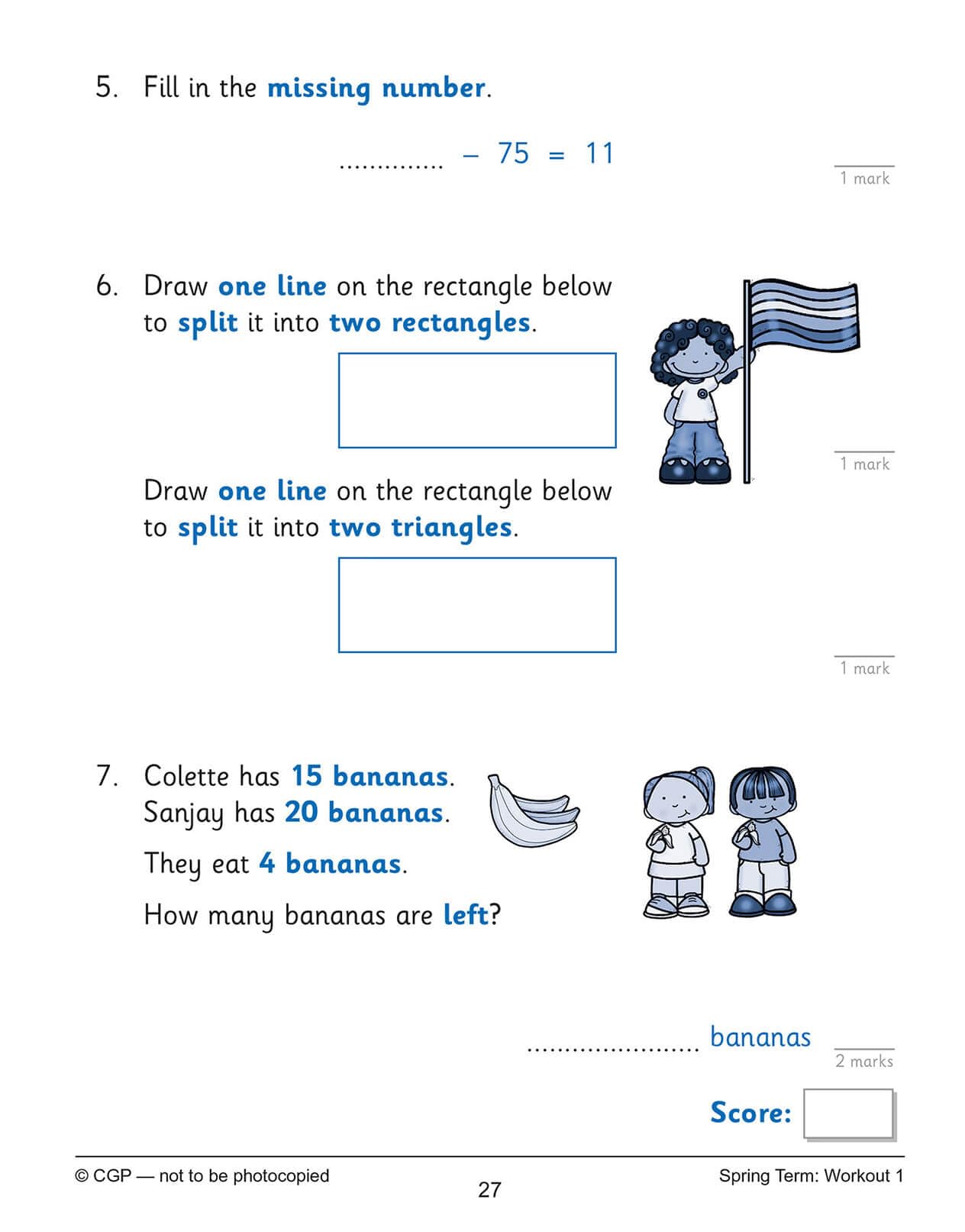 CGP KS1 Maths 10-Minute Weekly Workouts - Year 2 Study Aid | Paperback | English 6