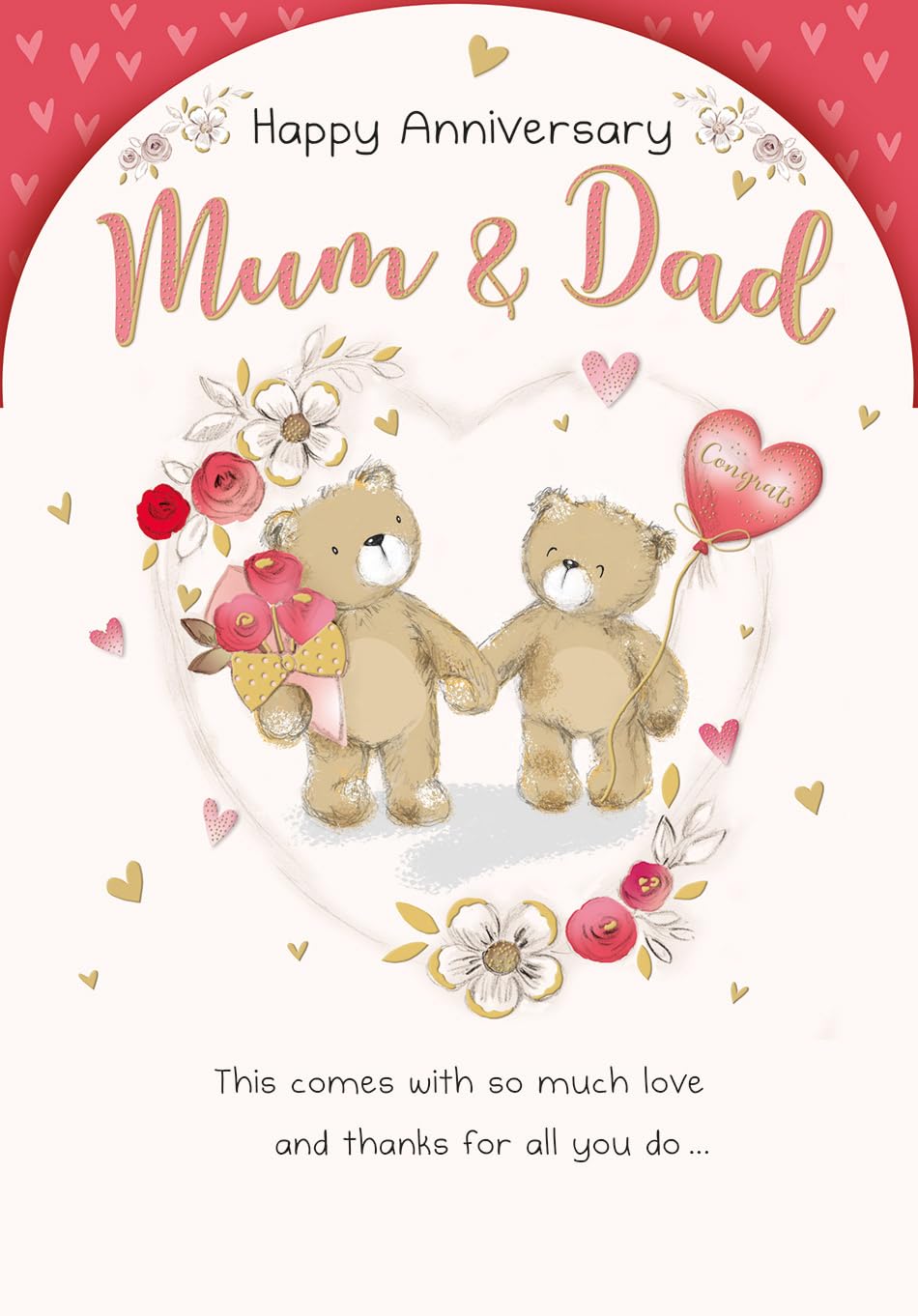 Piccadilly Greetings Anniversary Card for Mum & Dad - 9 x 6 Inches | Pop-Up Feature 1