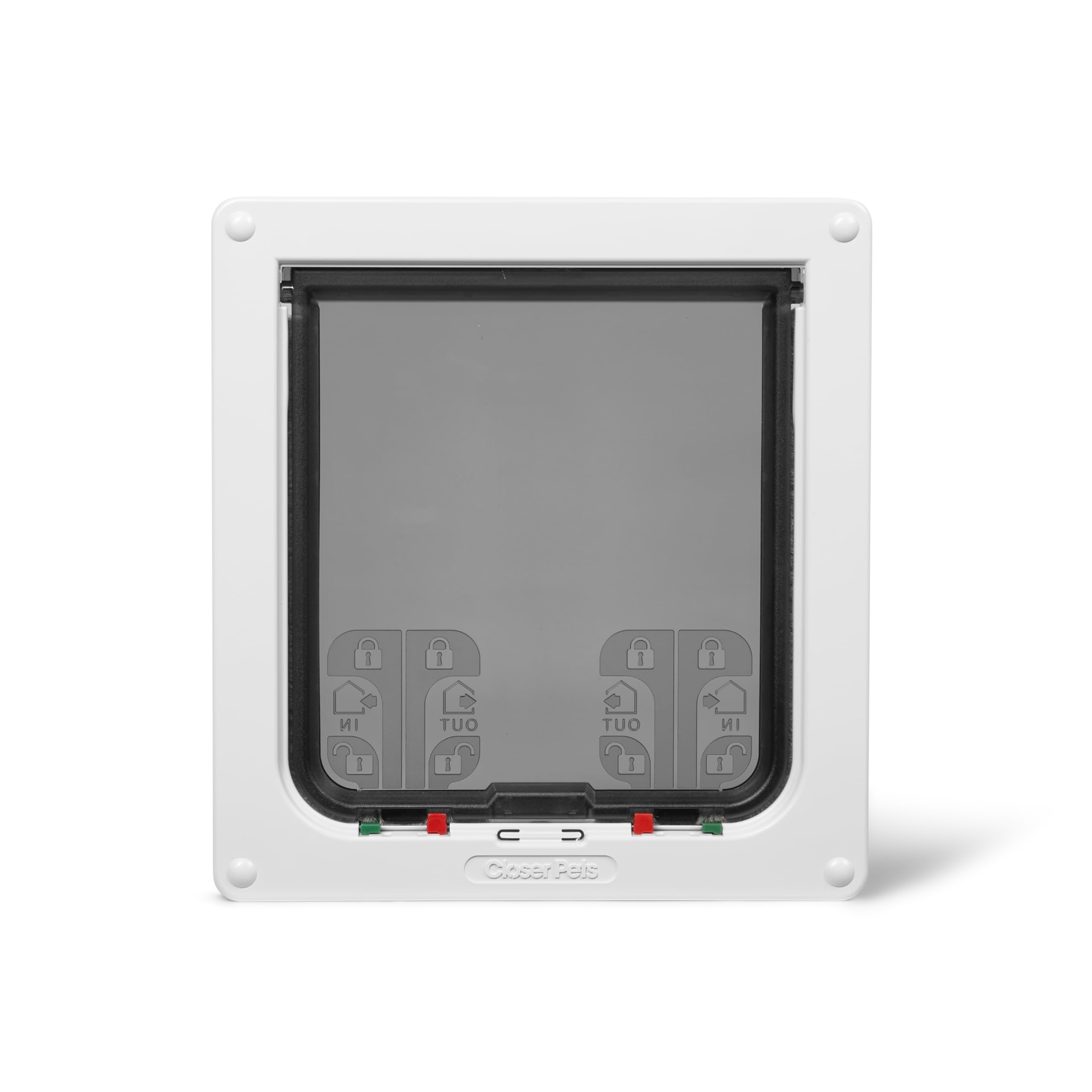 Cat Mate Large Cat Flap - 4-Way Locking, Weatherproof, Silent Action | White | L Size