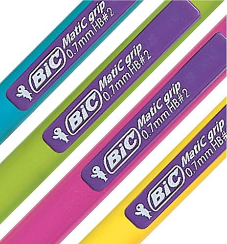 BIC Matic Original Comfort, Mechanical Pencils with 0.7mm Pressure Resistant HB Lead, Assorted Barrel Colours, Pack of 12 7