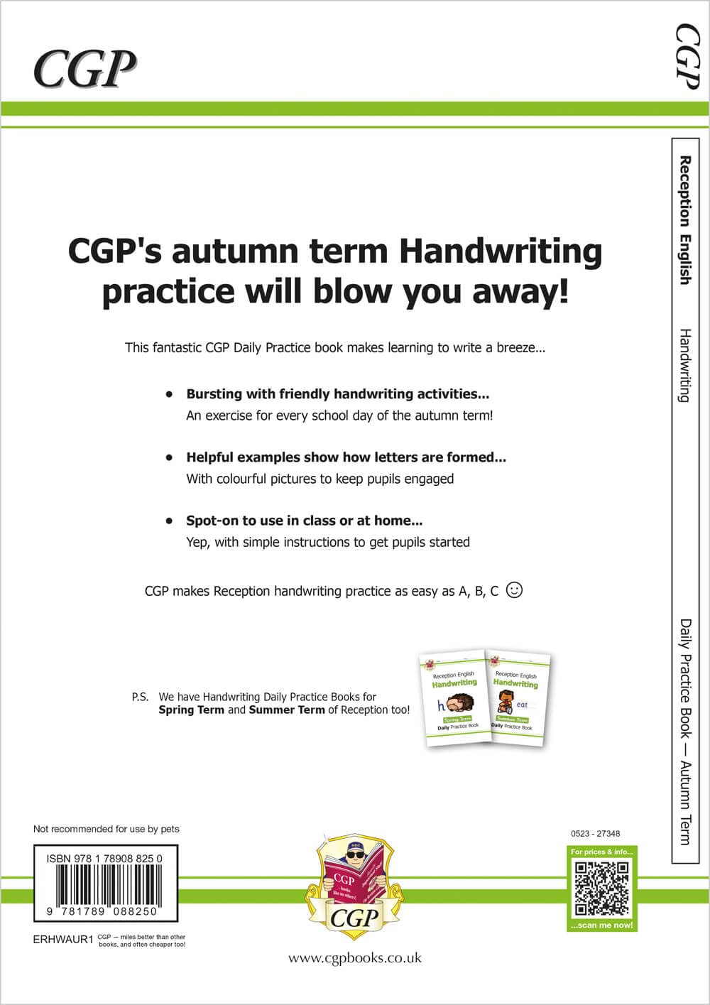 CGP Books Reception - Autumn Term Handwriting Practice Workbook | Ages 4-5 | 64 Pages