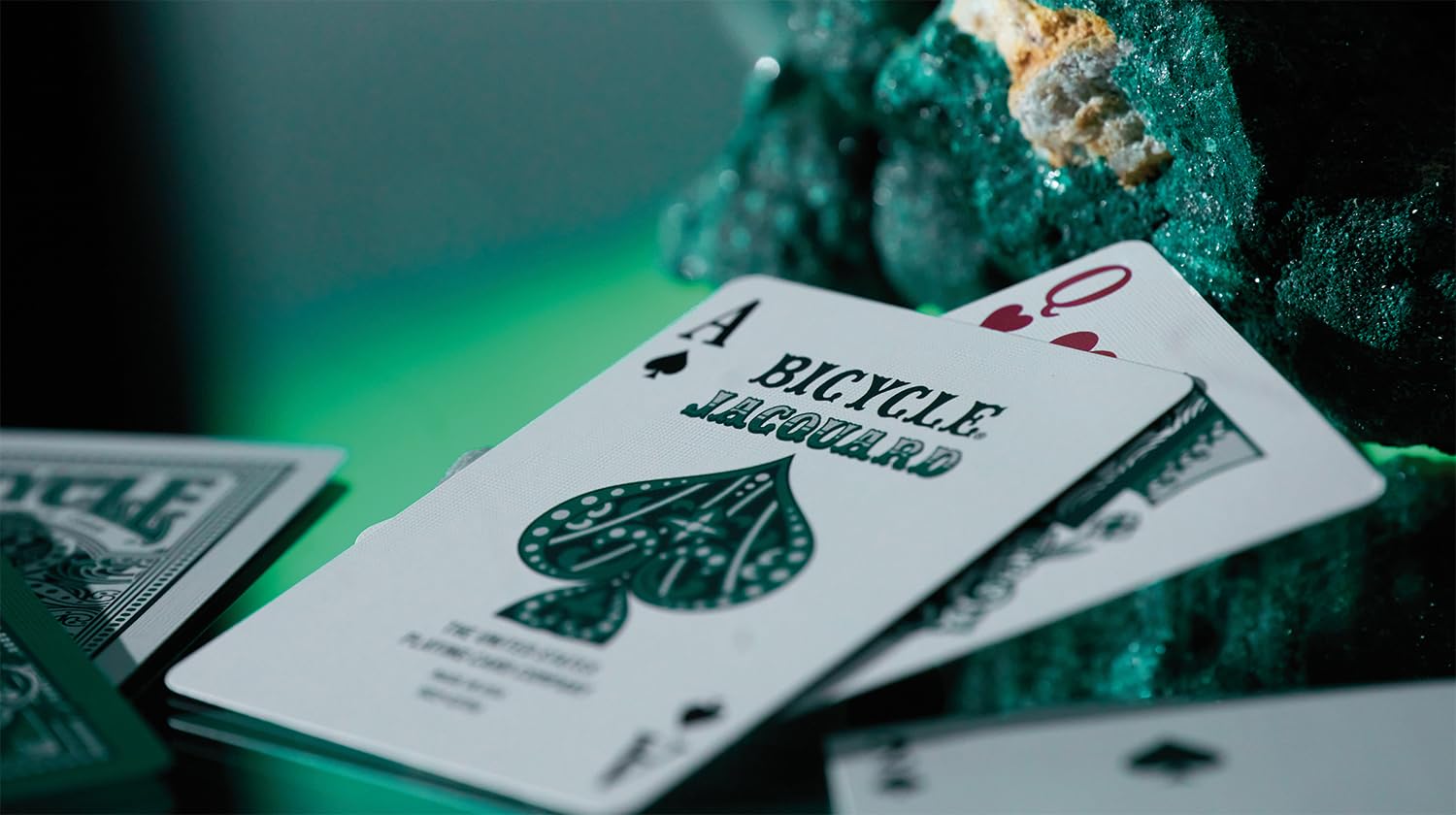 Bicycle Jacquard Playing Cards - Green Deck | Air Cushion Finish | Cardstock 4