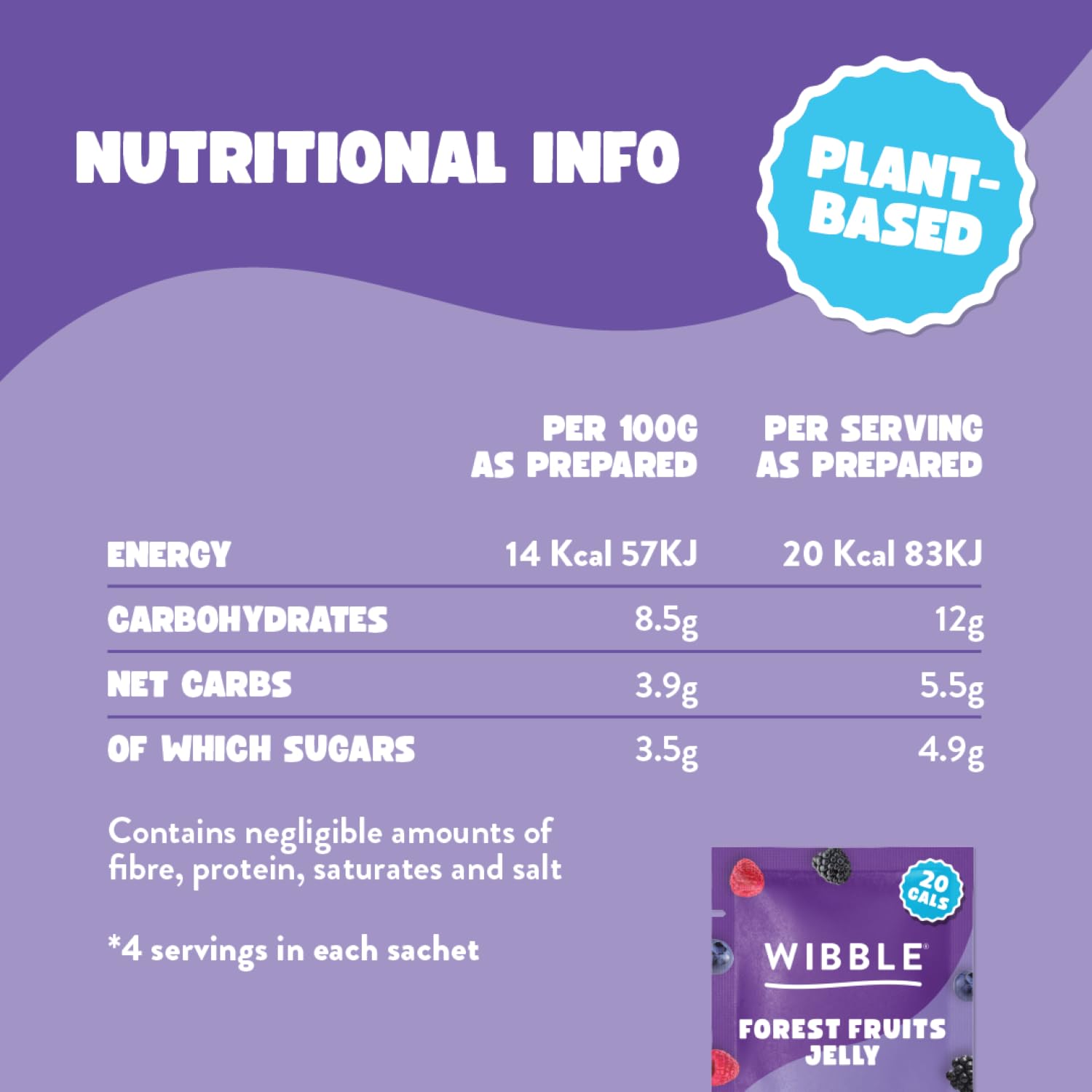 Wibble Natural Crystals Jelly Powder - Low Sugar Variety Pack | 8 Count | Quick Set 5