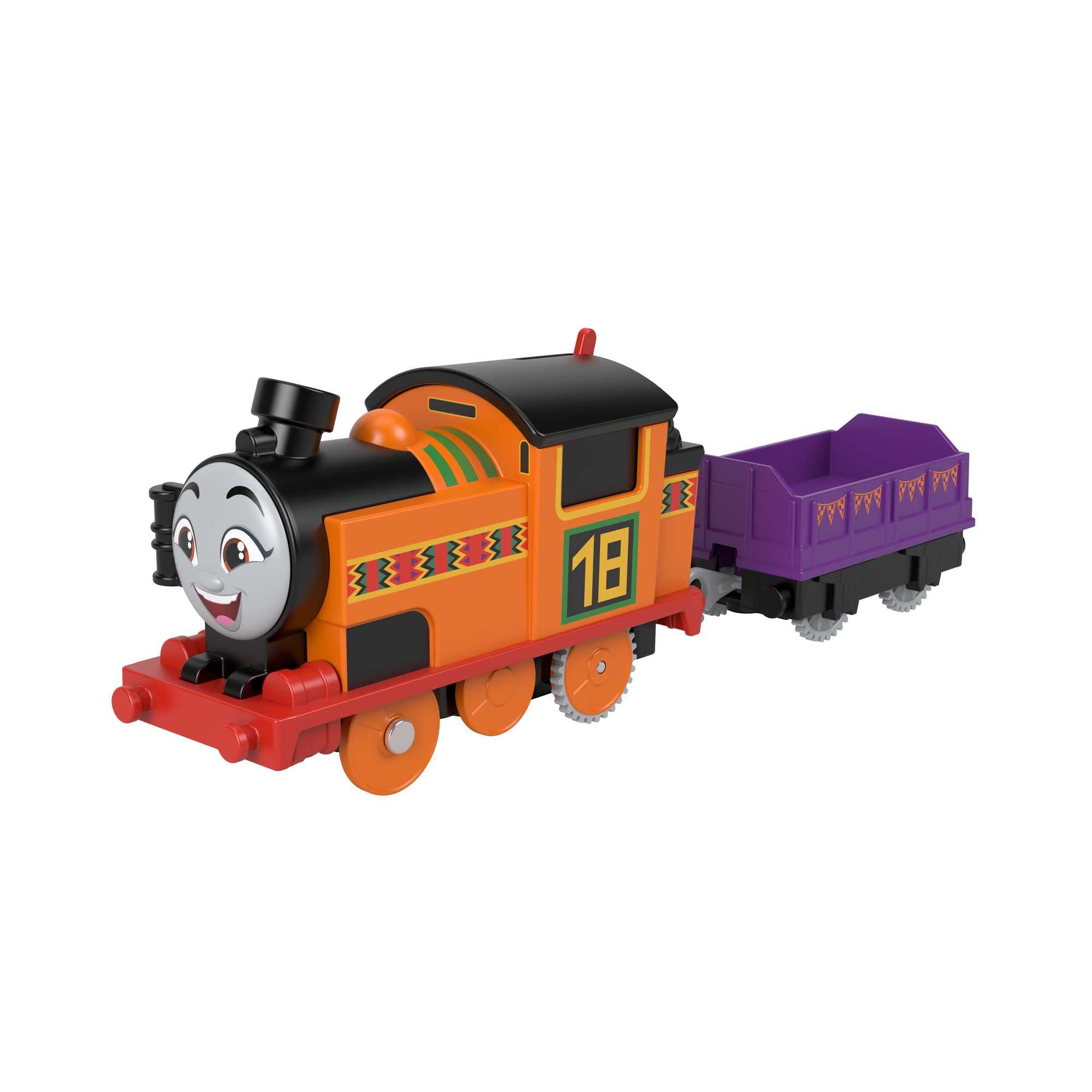 Thomas & Friends Motorisierte Spielzeugeisenbahn Nia, batteriebetriebene Lokomotive mit Fracht für Rollenspiele im Vorschulalter ab 3 Jahren, HDY63, mehrfarbig/sortiert