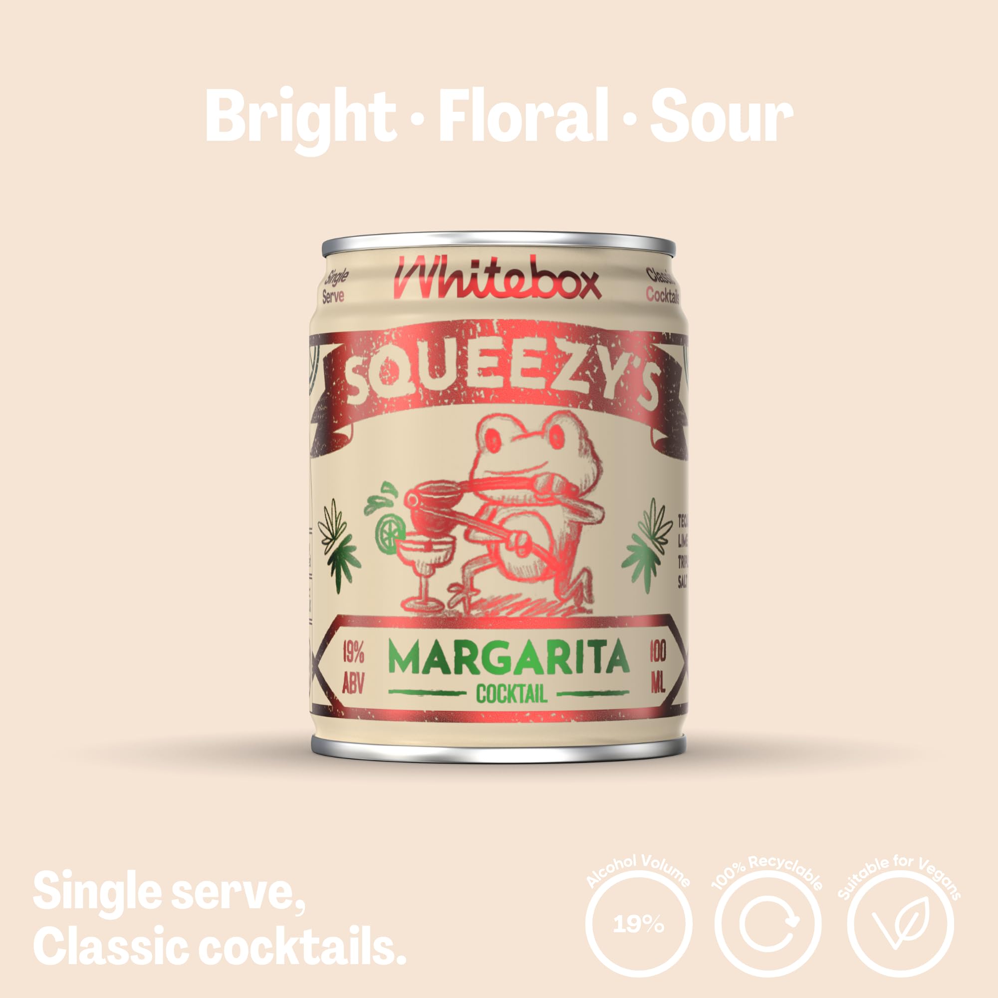 WHITEBOX COCKTAILS Single Serve Classic Squeezy’s Margarita — Case of 4 Cocktails 8